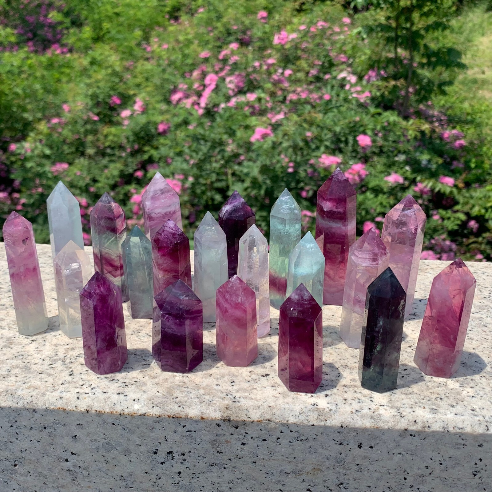2.2LB Natural fluorite quartz obelisk crystal wand point healing random