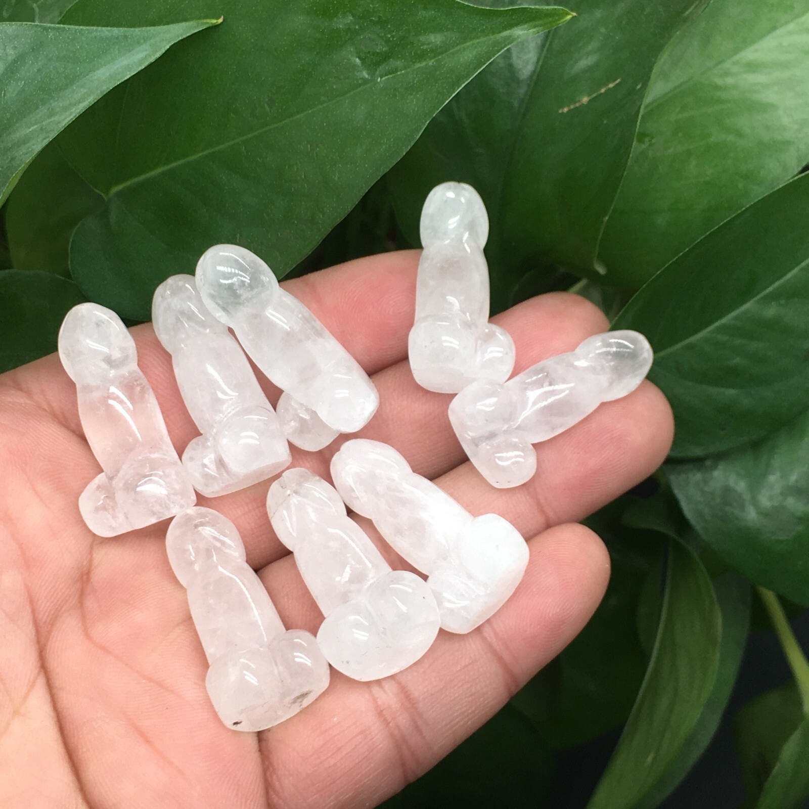 5pcs Natural white Male penis Quartz crystal Figurines Gem reiki healing random