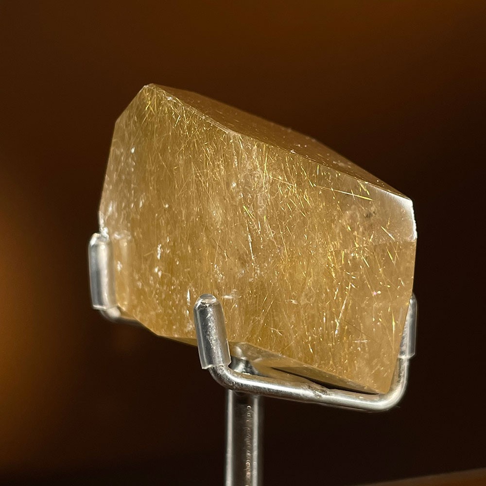 AAA+ Golden Rutilated Quartz Freeform on Stand | High Grade Gold Rutile Specimen