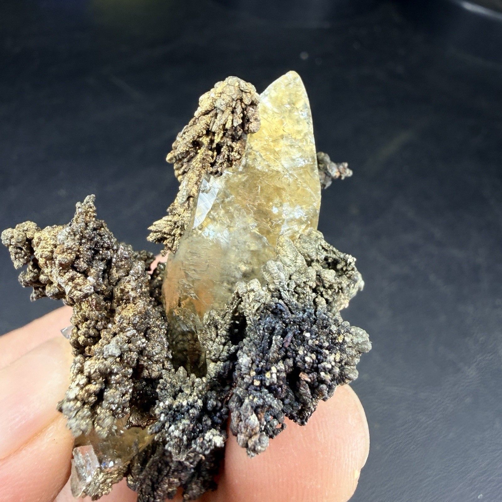 Golden Calcite Flower Chalcopyrite Crystal Combo / Sweetwater Mine *Video*
