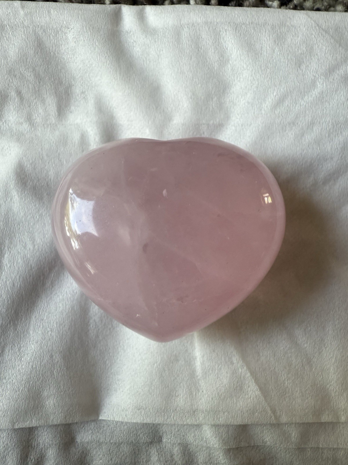 Pink Rose Quartz Crystal Heart Gemstone 1 1/2”Wide Solid No Hole Valentine