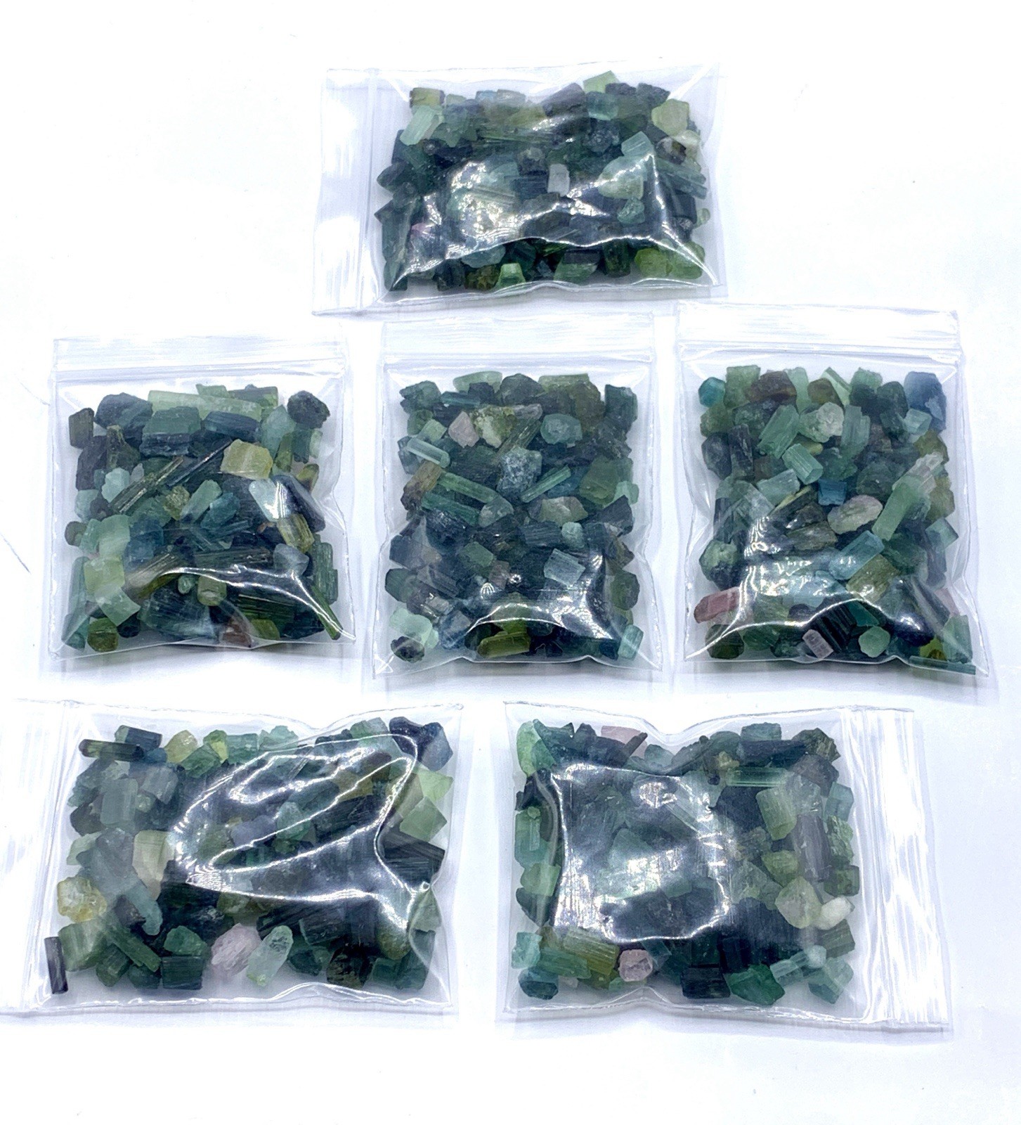Transparent Multi Colour Tourmaline Jewelry Size Crystals Each 20 Grams