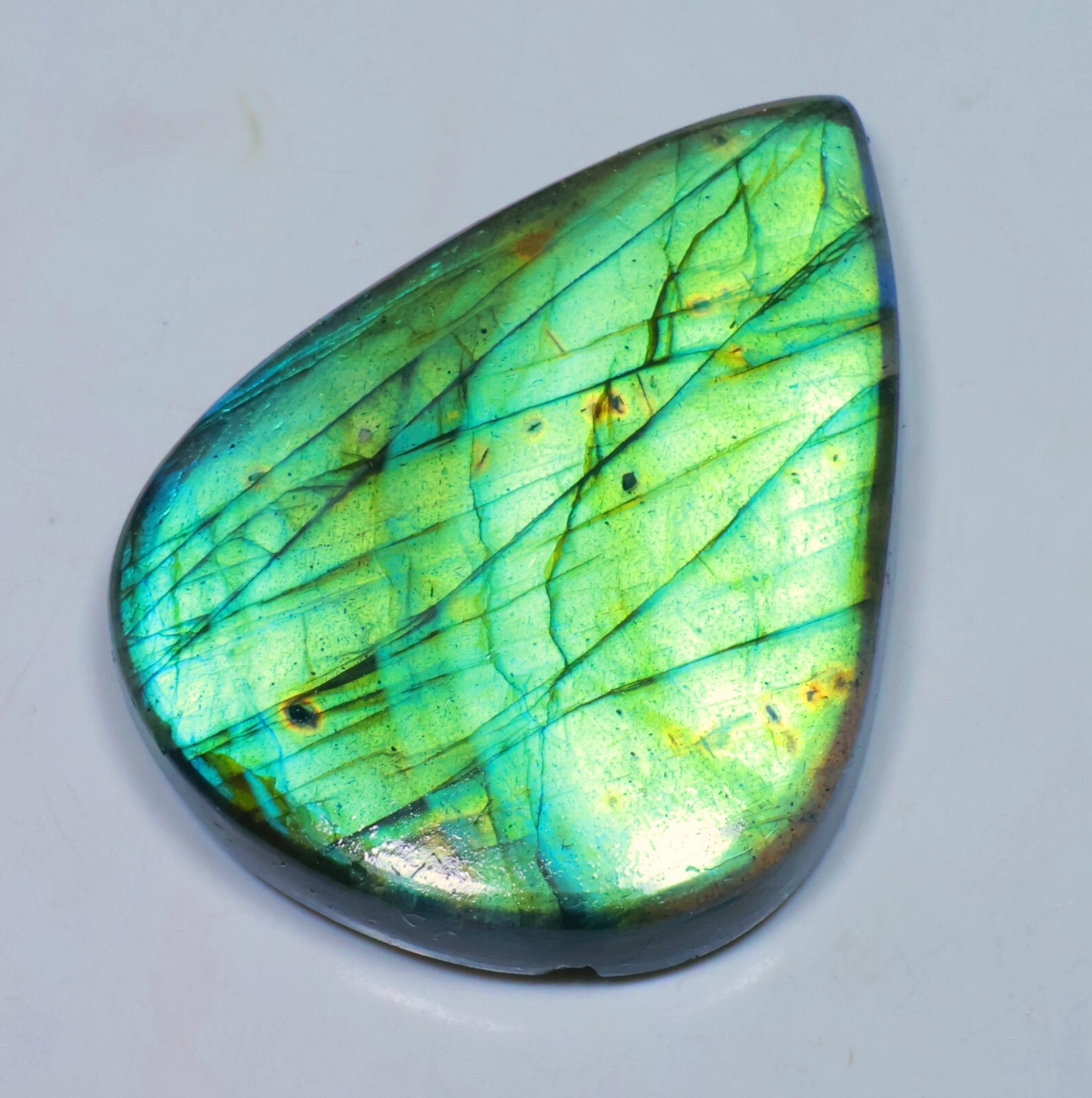 Natural Labradorite Pear , 0.5″- 4″ High Purple Multi Flash, Pick a Size