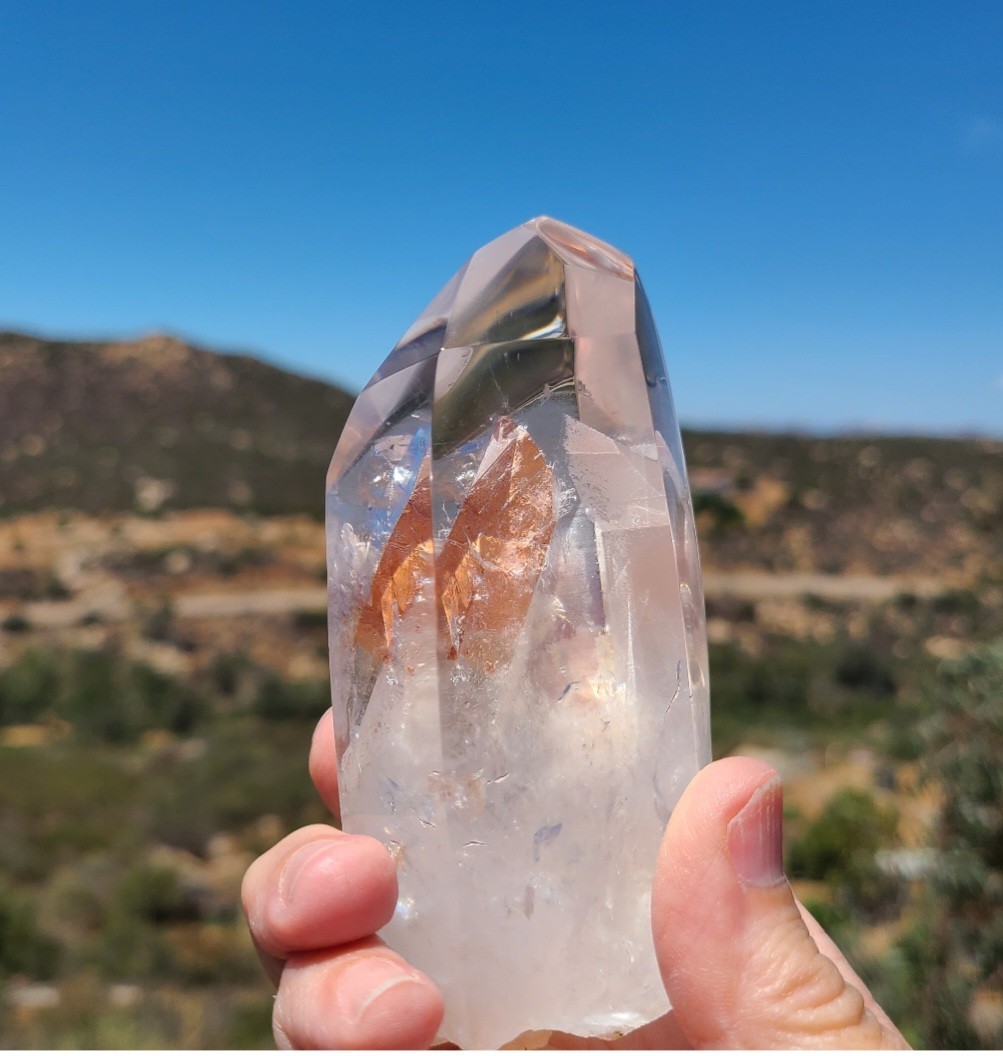 Clear Quartz Free Form With Gold Features