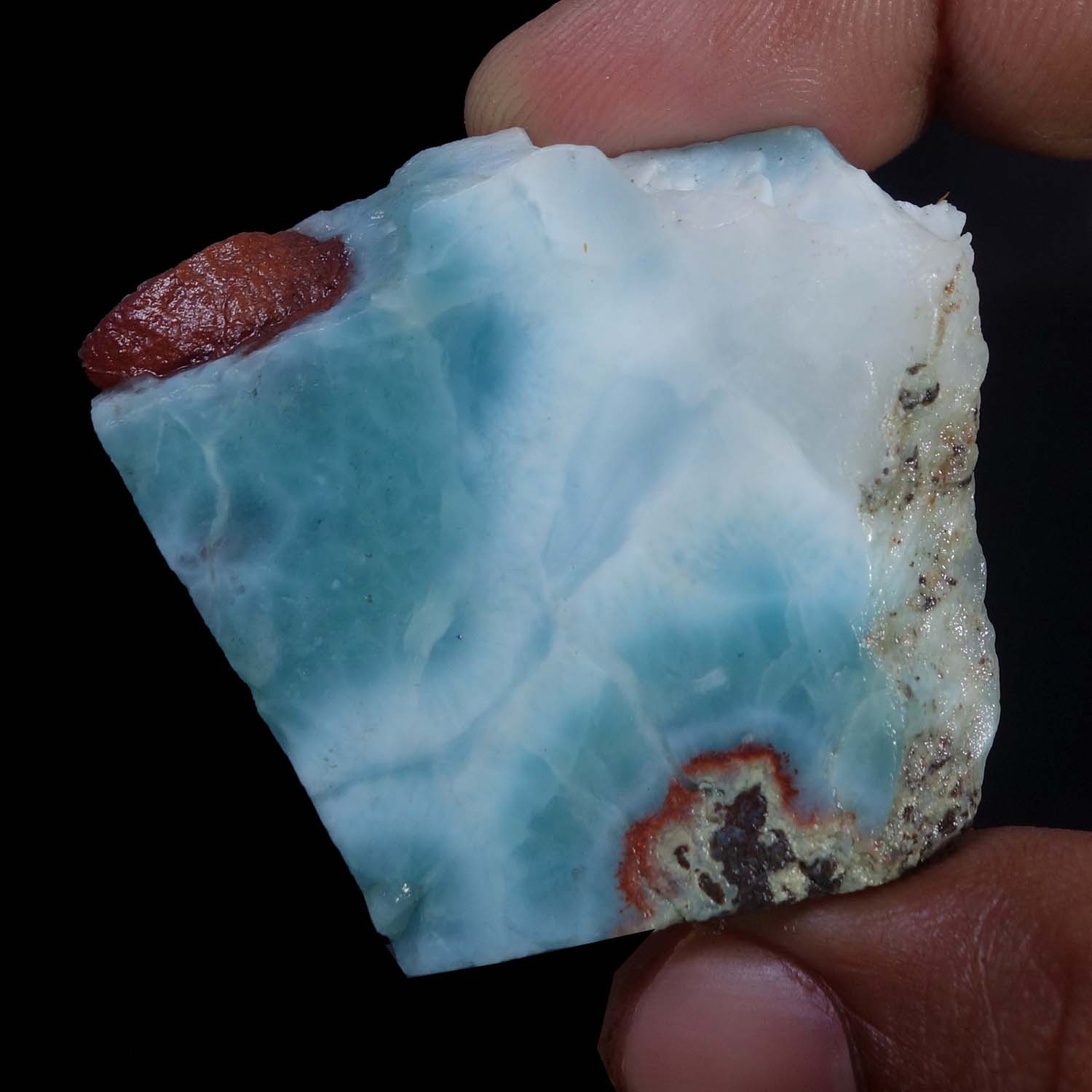 Spiritual Healing Larimar Natural Authentic Slab Rough Blue Gem Stone 138.40 Cts