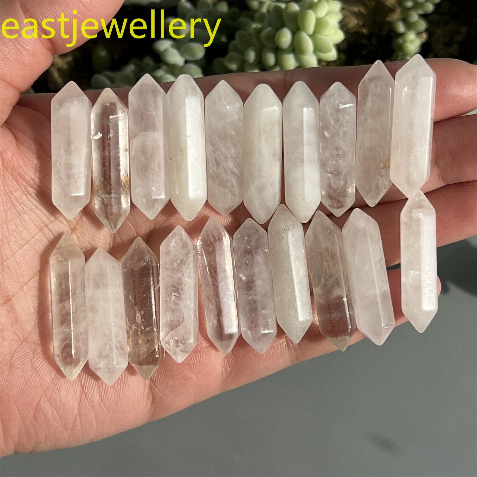 Wholesale natural clear quart obelisk quartz crystal wand double point 105pcs