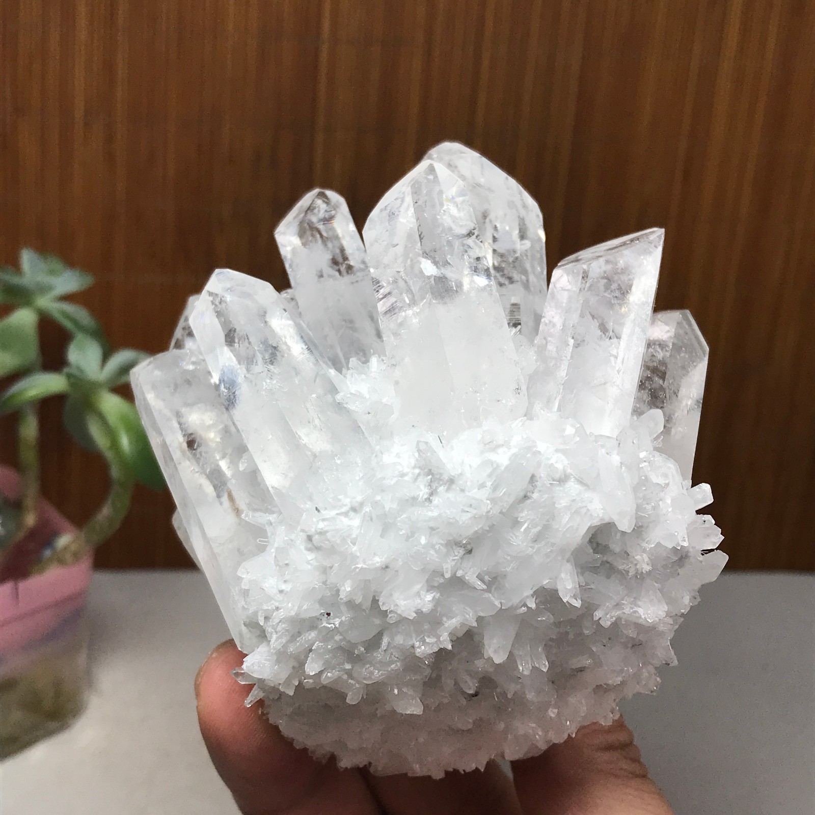 94mm Natural white quartz Crystal ore Silicon Crystal Cluster 540g A1827