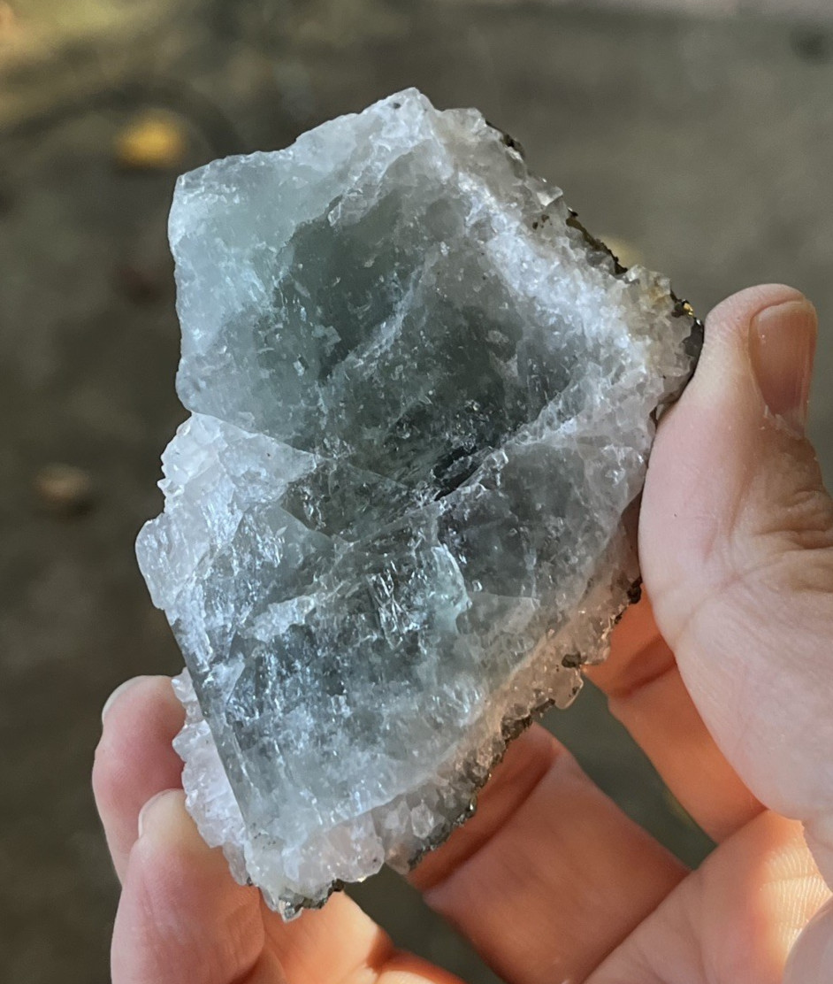 Mixed Calcite & Chalcopyrite on Green Fluorite Druzy Mineral Specimen 3.5 oz