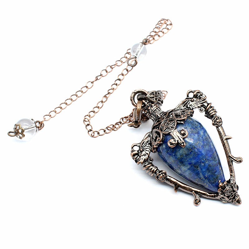 3-5PCS Natural stone crystal retro style bottle necklace tiger eye stone pendant