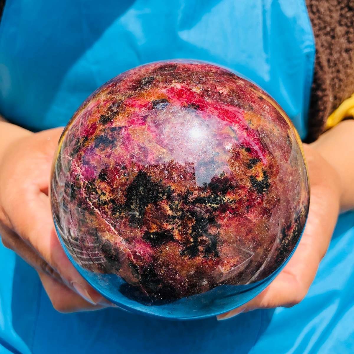 5.47LB Natural Rose Grey Crystal Ball Quartz Crystal Reiki Healing Stone 4794