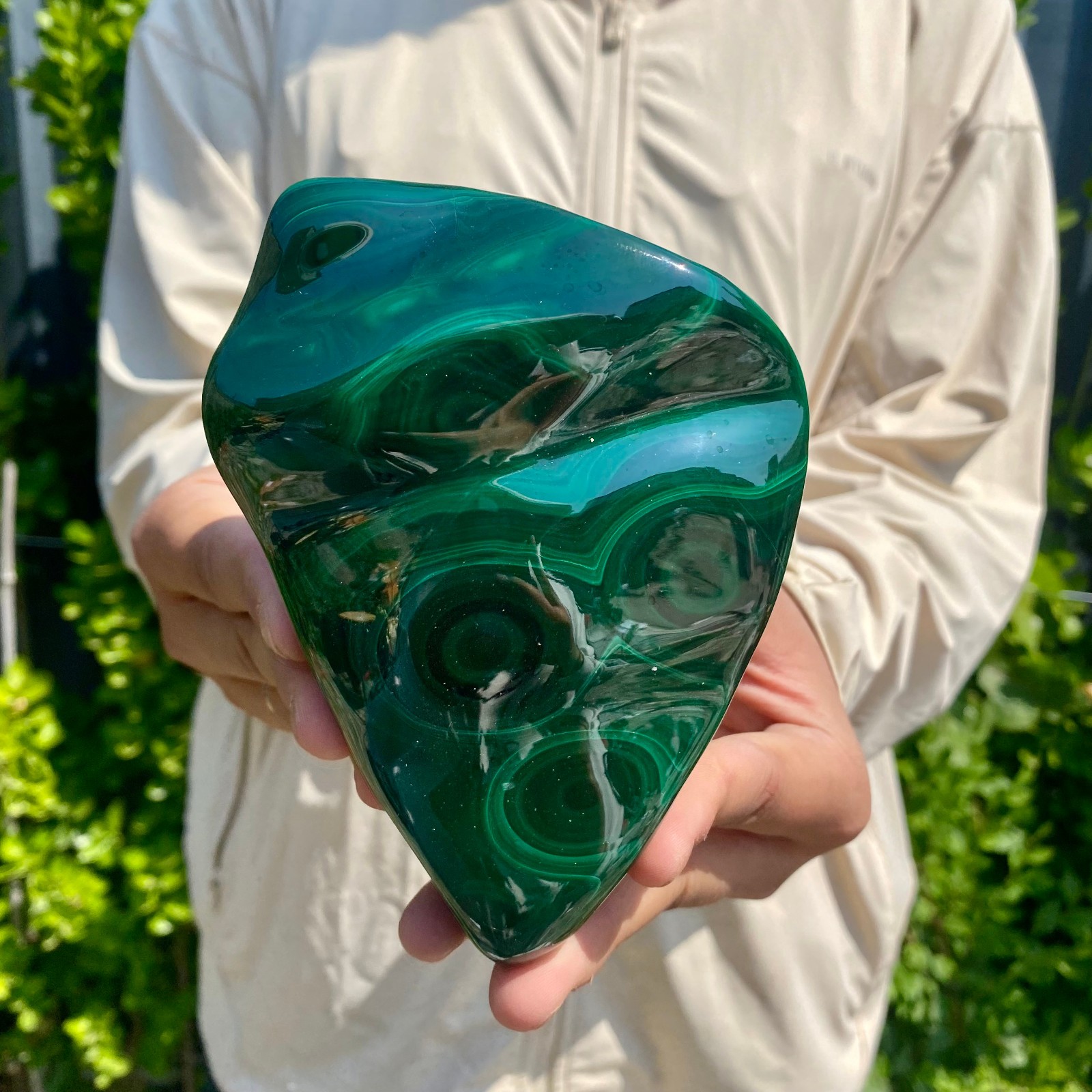 2.35LB Natural glossy Malachite transparent cluster rough mineral sample