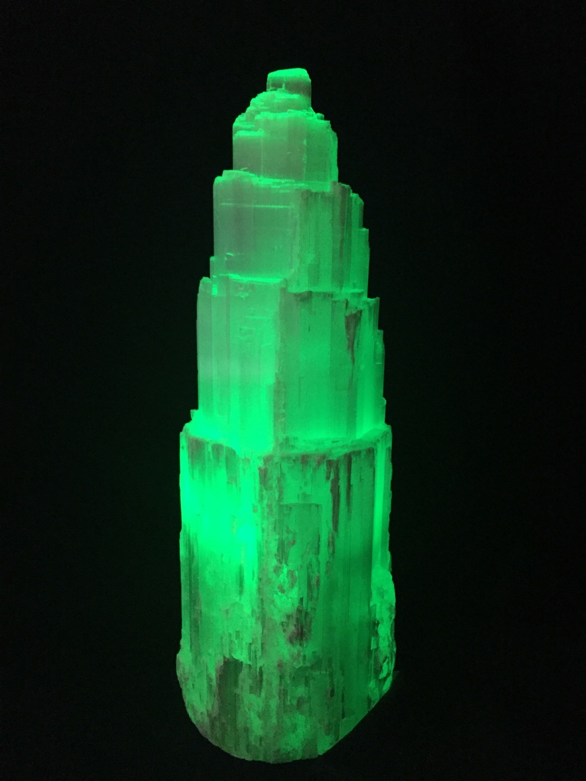 10″ Large Selenite Lamp Carve Crystal Lamp Multi Color Selenite Lamp Tower Lamp.