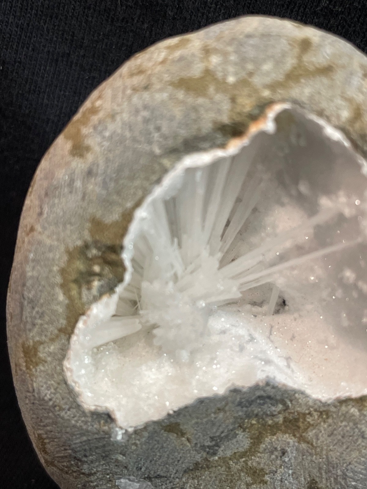 Scolecite bow in geode formation stunning specimen