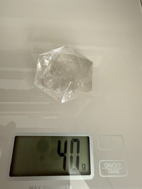 High Quality Brazilian Clear Quartz Hexagon Faceted Star E90