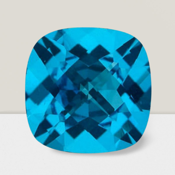Blue Topaz Cushion Cut Gemstone 2 Cts – 8 mm Flawless Loose Gem