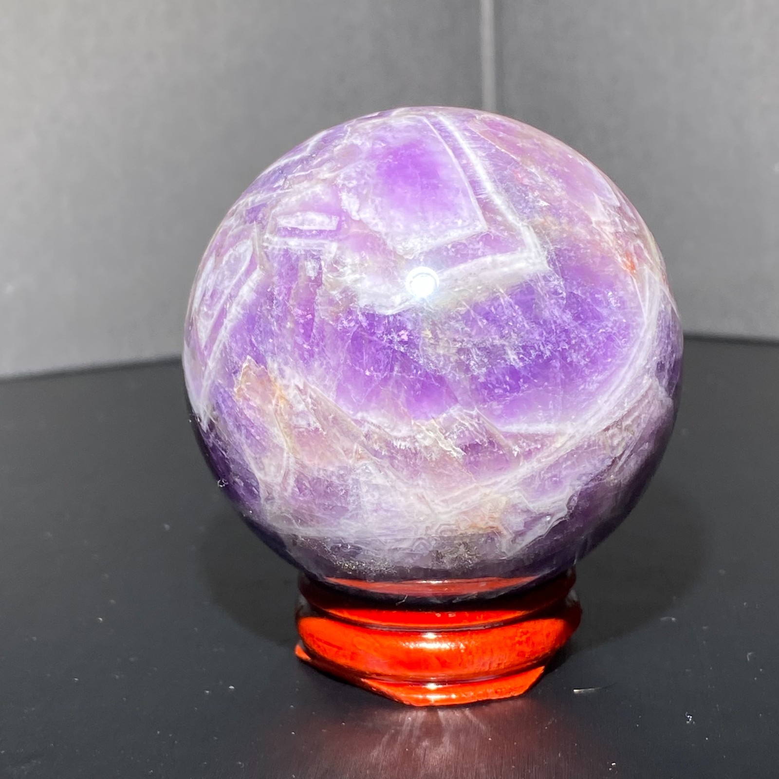 290G Natural Dreamy Amethyst ball Quartz crystal Sphere Crystal Reiki Healing