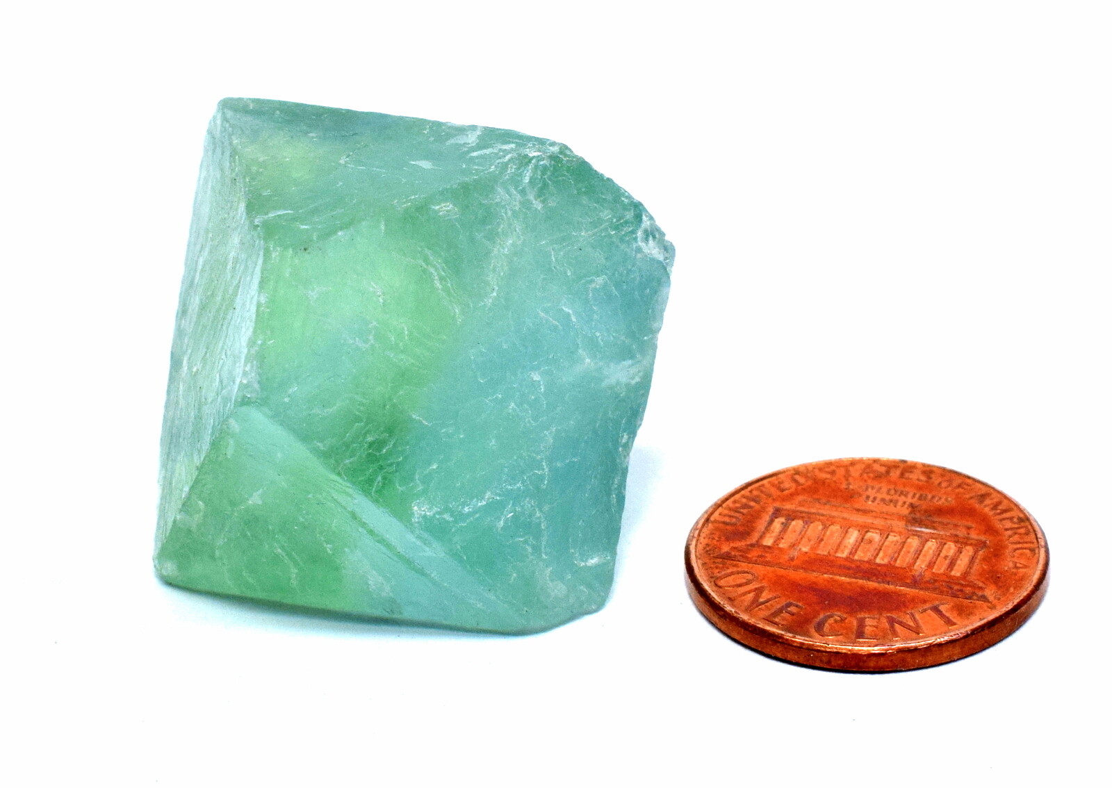 125ct 33mm Green Blue Fluorite Octahedron Gemstone Crystal Mineral Rough – China