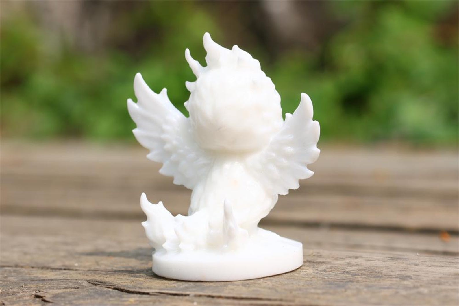 Natural White Jade phoenix Carving Quartz Crystal phoenix Healing Home Decor 1pc