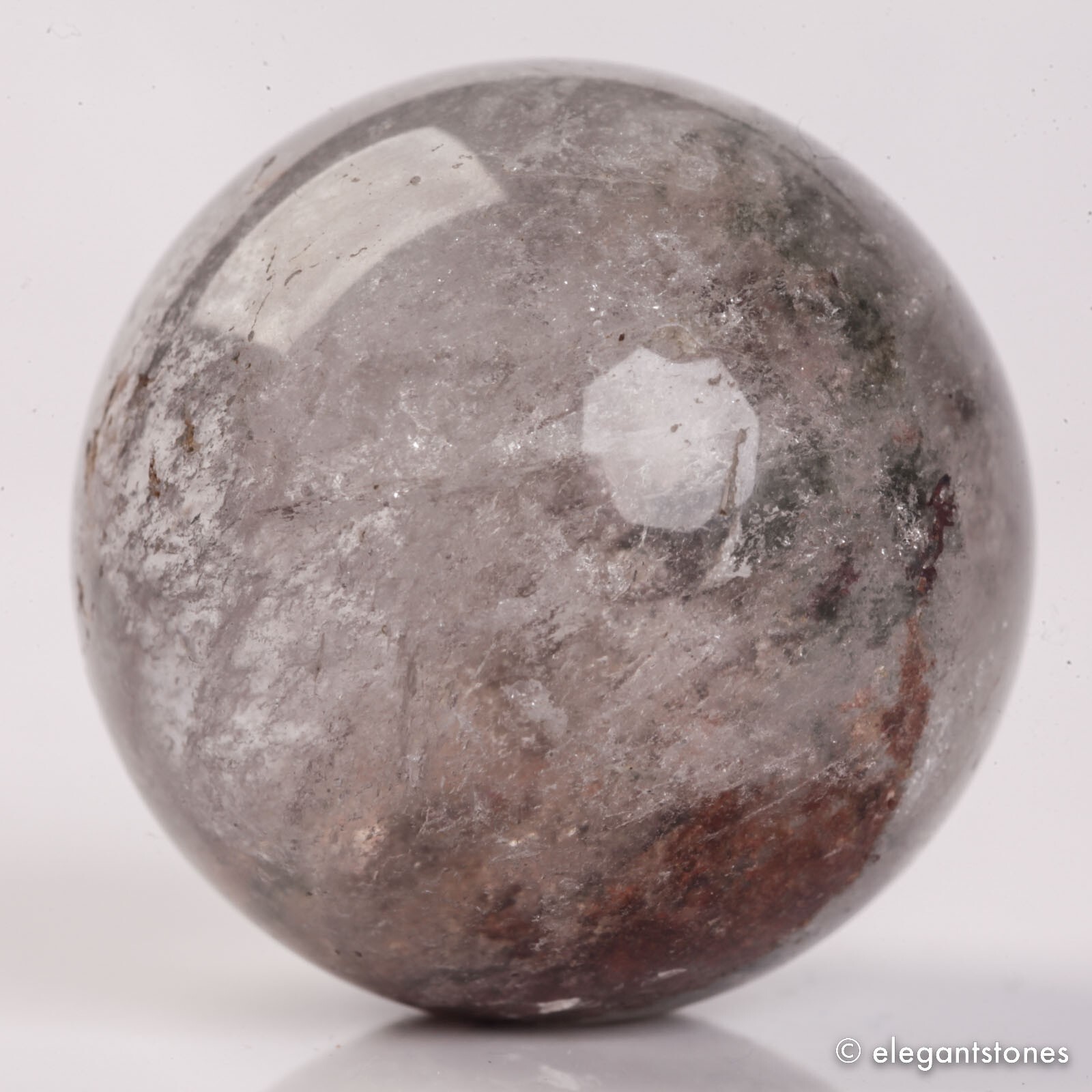 47g32mm Natural Garden/Phantom/Ghost/Lodolite Quartz Crystal Sphere Healing Ball