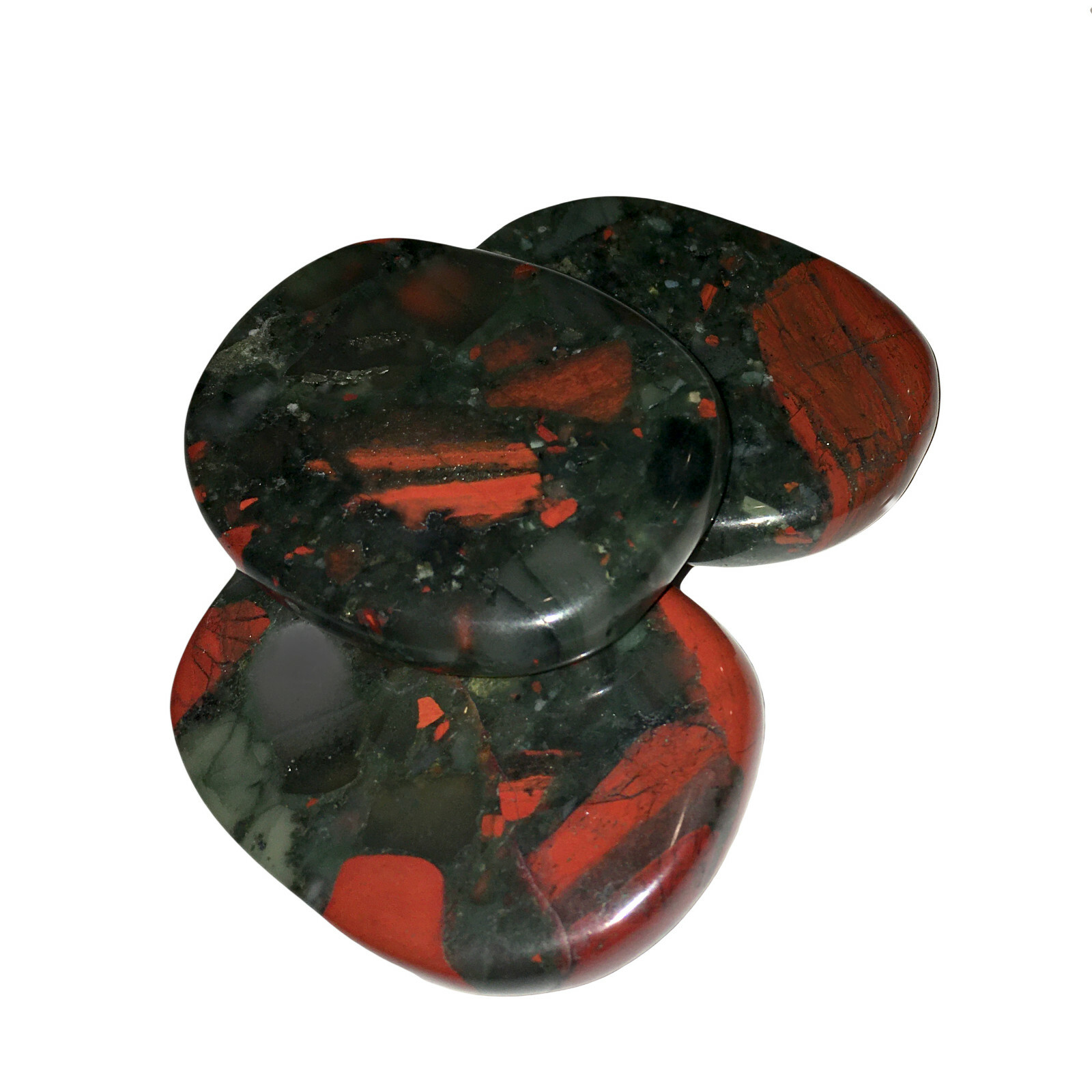Natural Bloodstone Jasper Palm Stone Rock Crystal Healing Reiki Polished Worry S