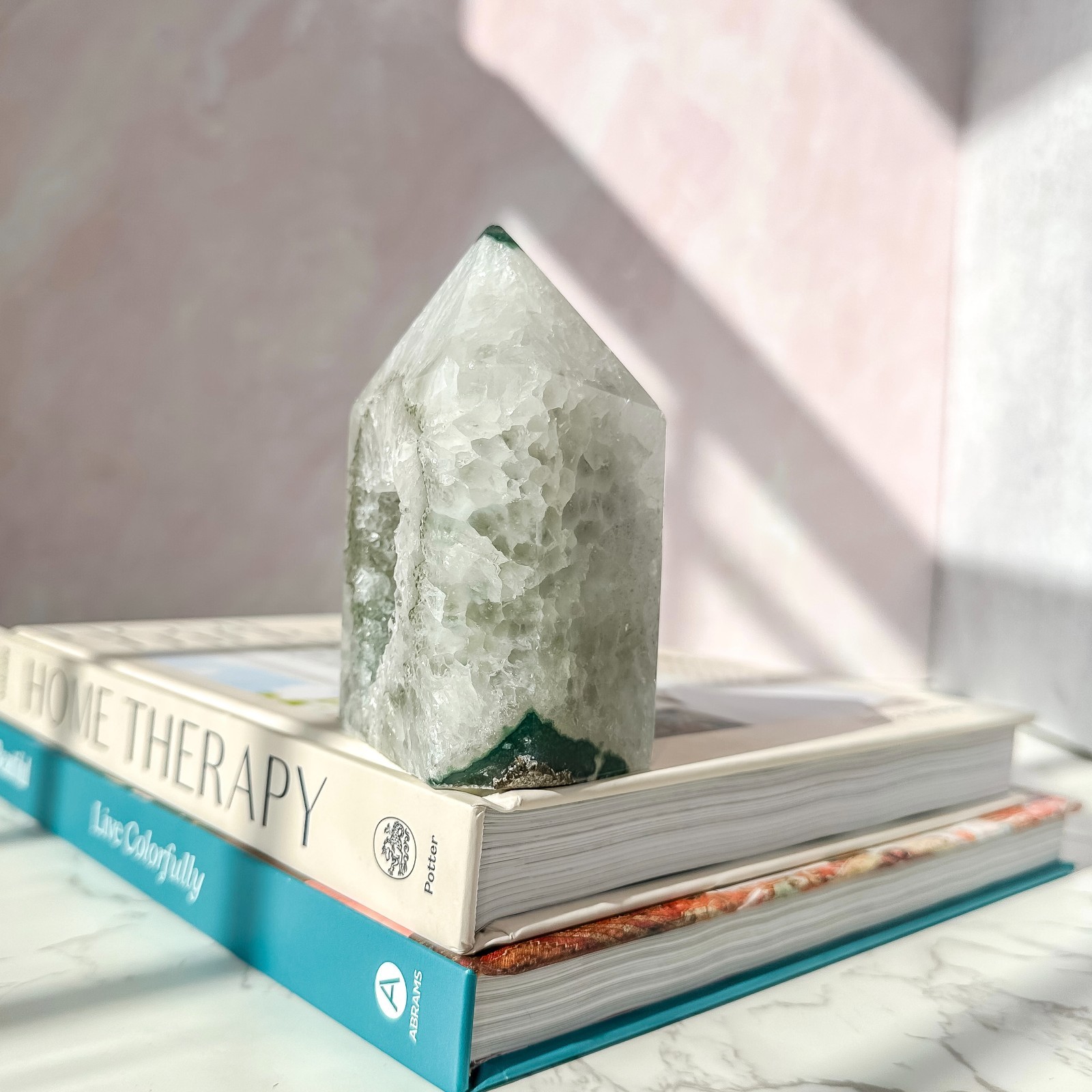 Agate Tower with Druzy (1 lbs 2.5 oz) | Natural Gemstone Home Decor