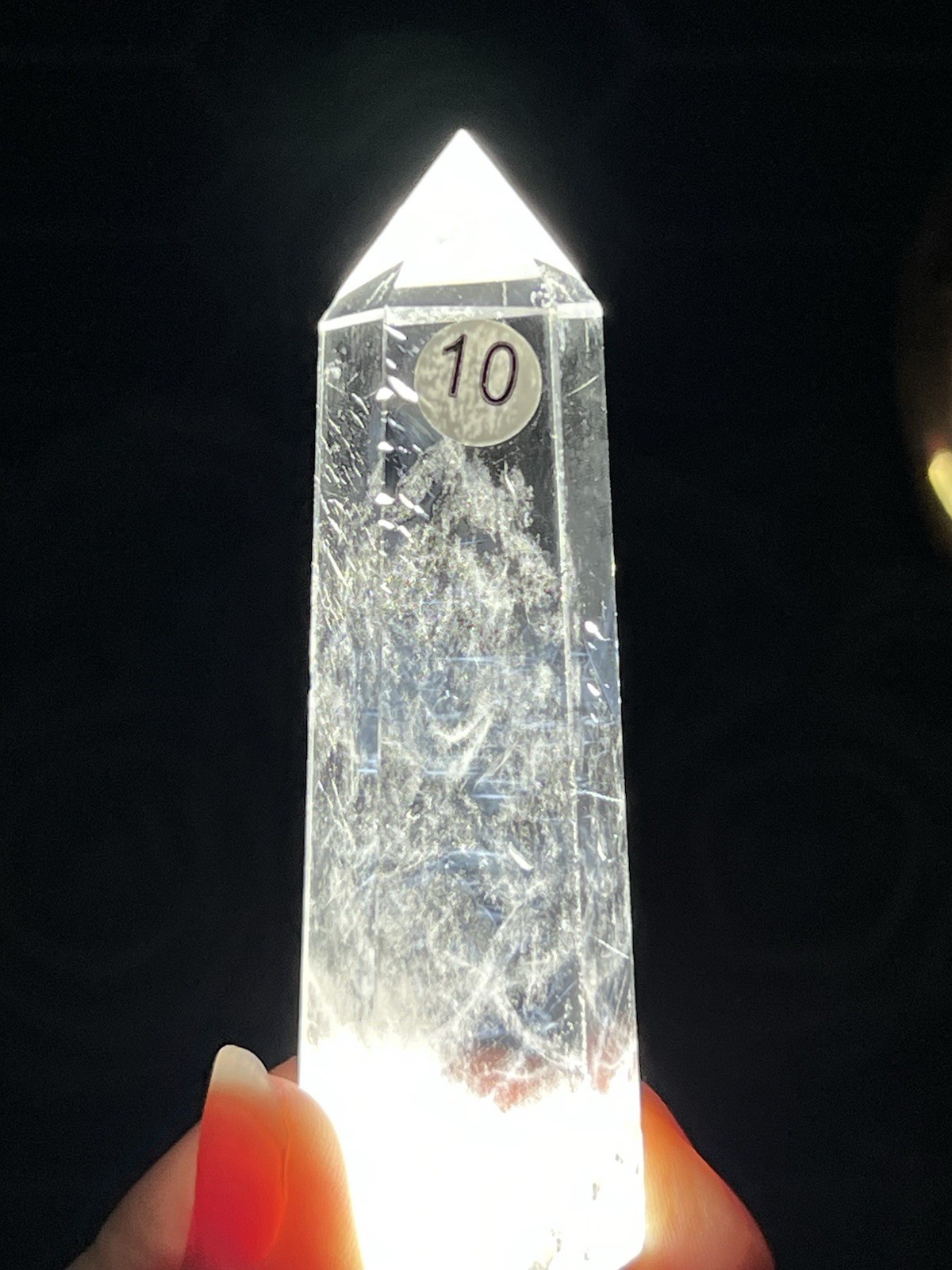 Natural Blue needle Clear Quartz HQ Points Free Ship & Gift