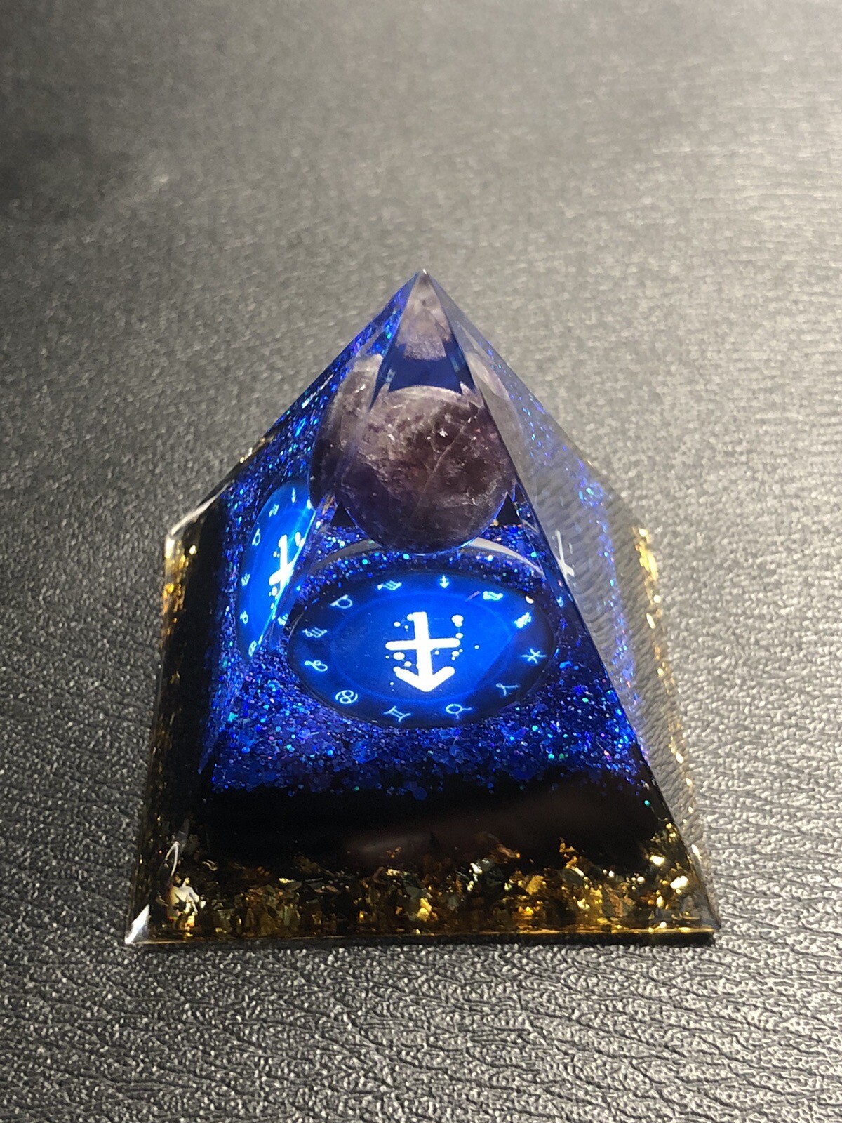 Sagittarius Orgonite Natural Pyramid Stone Crystal Energy Healing Reiki Chakra