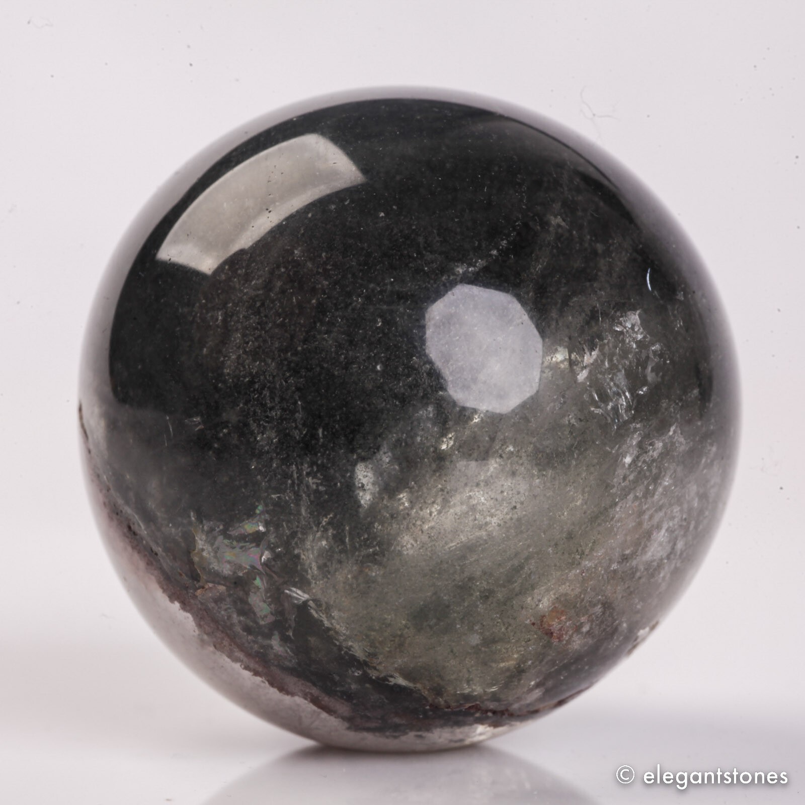58g35mm Natural Garden/Phantom/Ghost/Lodolite Quartz Crystal Sphere Healing Ball