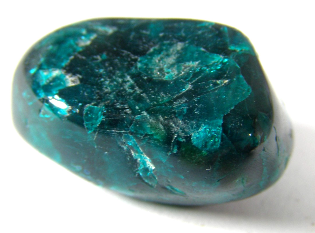 BEAUTIFUL RARE DIOPTASE TUMBLESTONE – 2.5 x 1.5 cms 12.41 gms #B