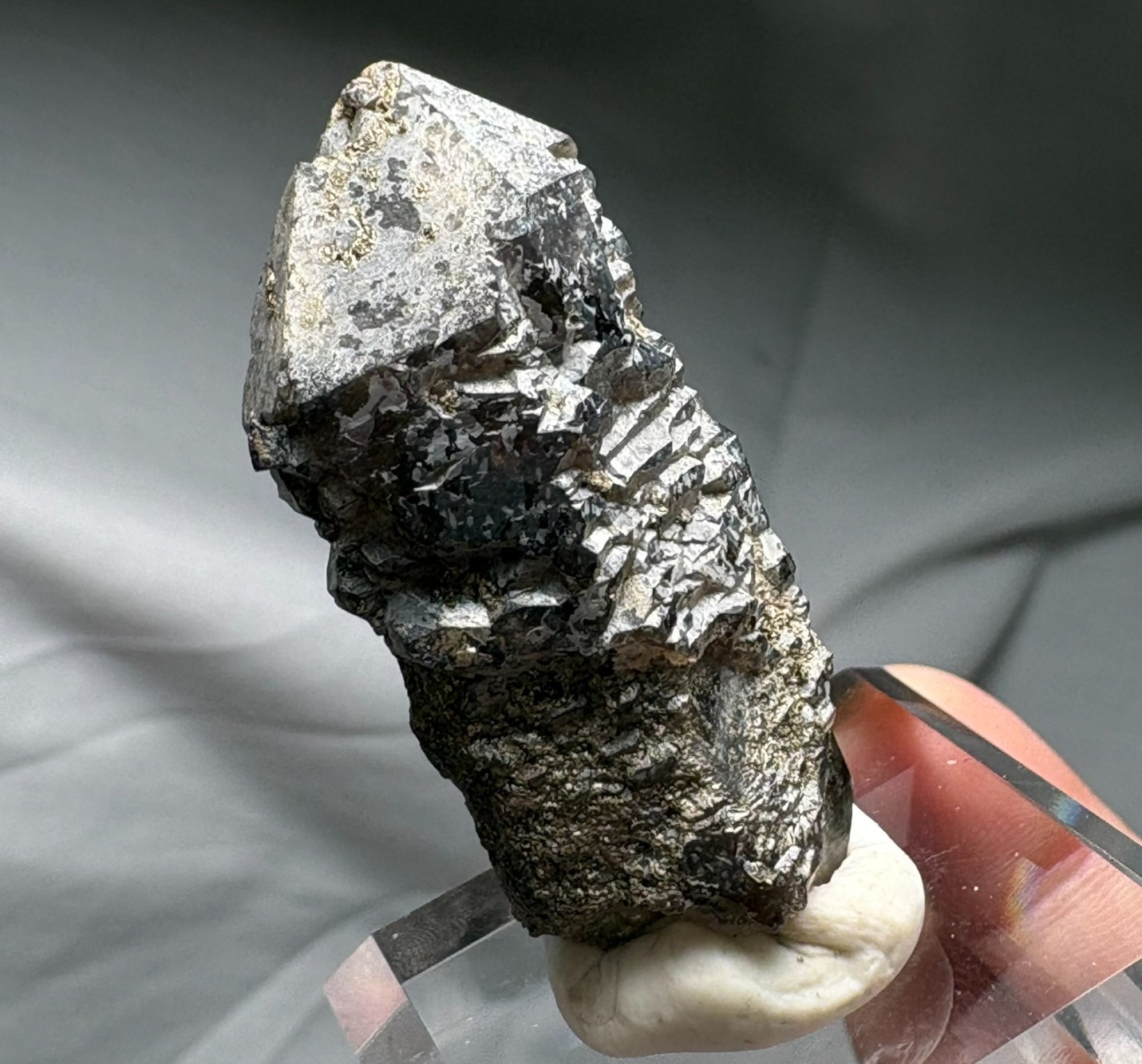 Natural Etched Flashy Point Rare Specimen Raw Mineral Healing with Acrylic Stand