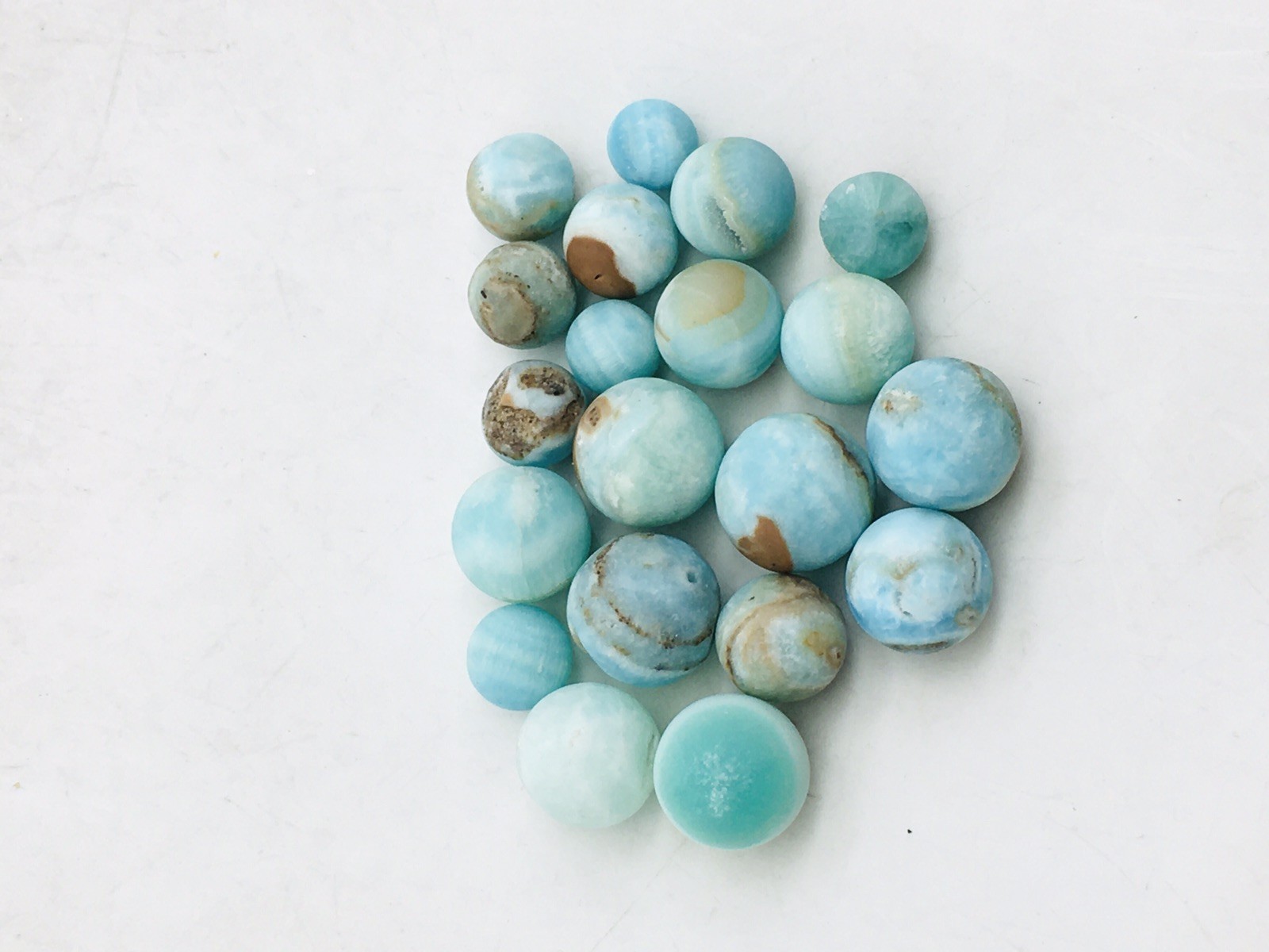 Blue Aragonite Beads Smooth Round Crystal Beads for DIY Jewelry
