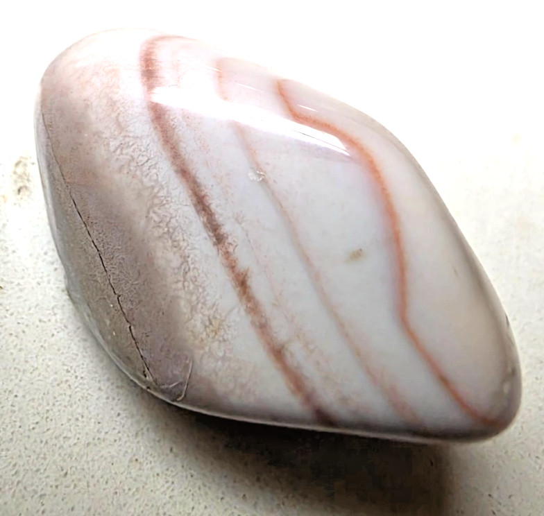 3 POLISHED BOTSWANA AGATEs , Bands , eyes , Pinks . Nice Lot 42.7 grams