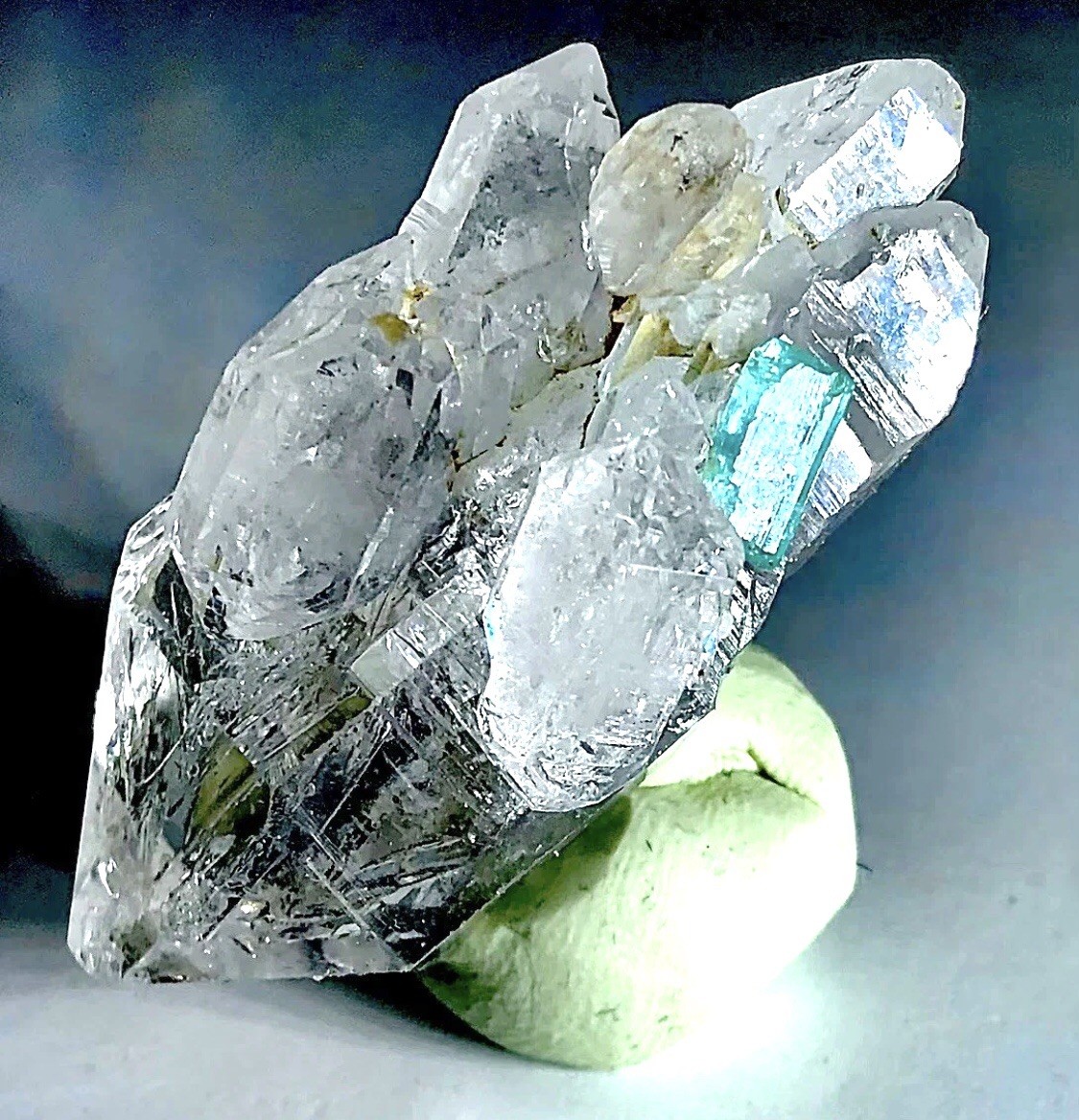 Renowned Raw Green Colombian Emerald On Quartz Crystal Cluster Matrix Specimen