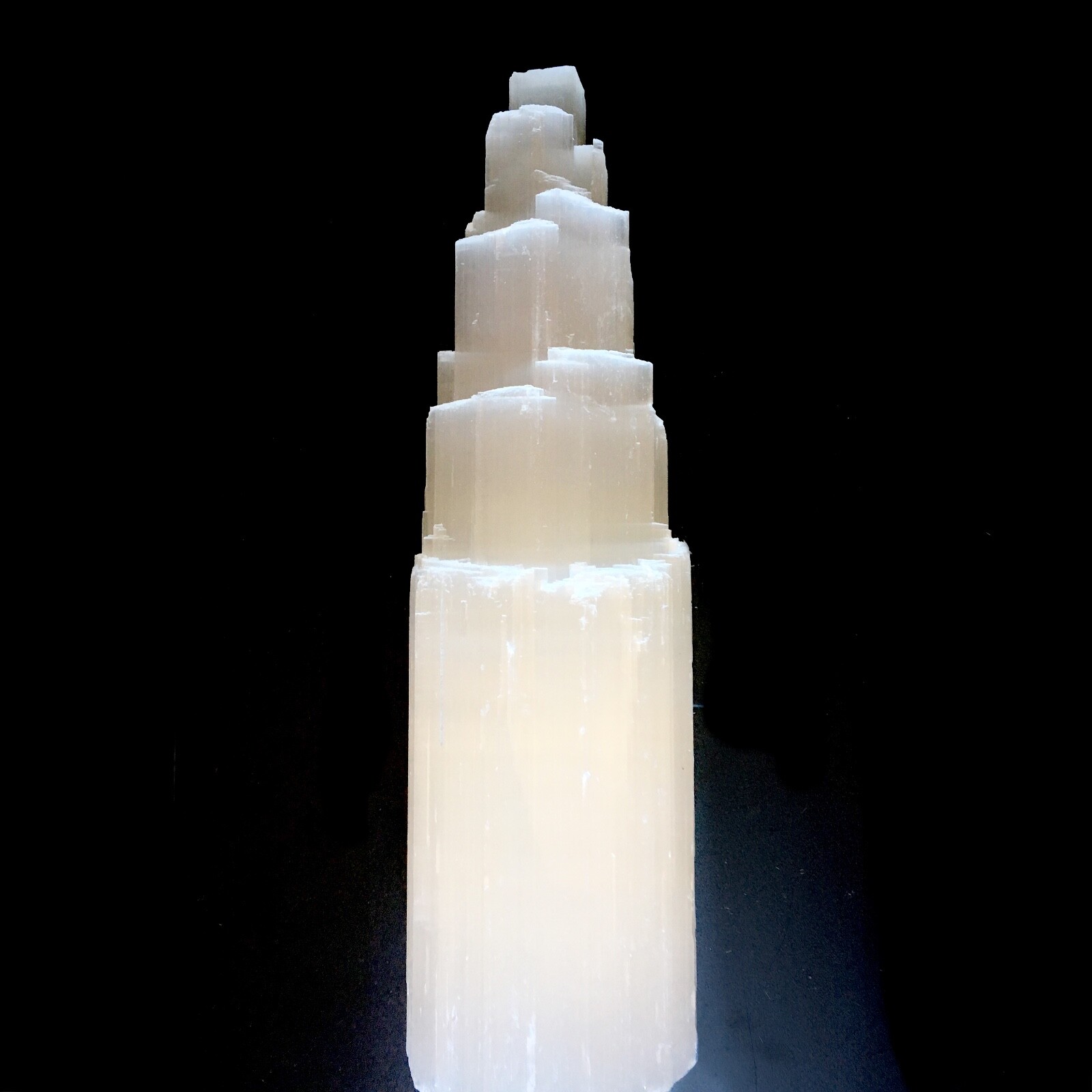 XL Selenite Tower Lamp ” Crystal White Natural Healing Light & LED Cord Bulb