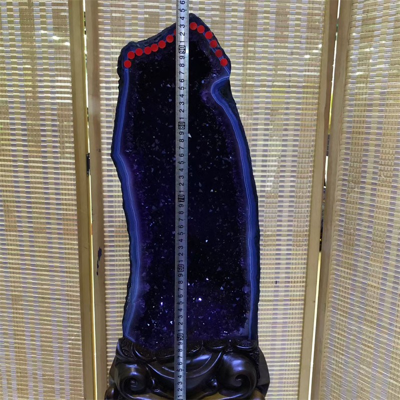 113.5LB Top Natural Amethyst Cave Quartz Crystal Specimen Reiki Healing +STAND