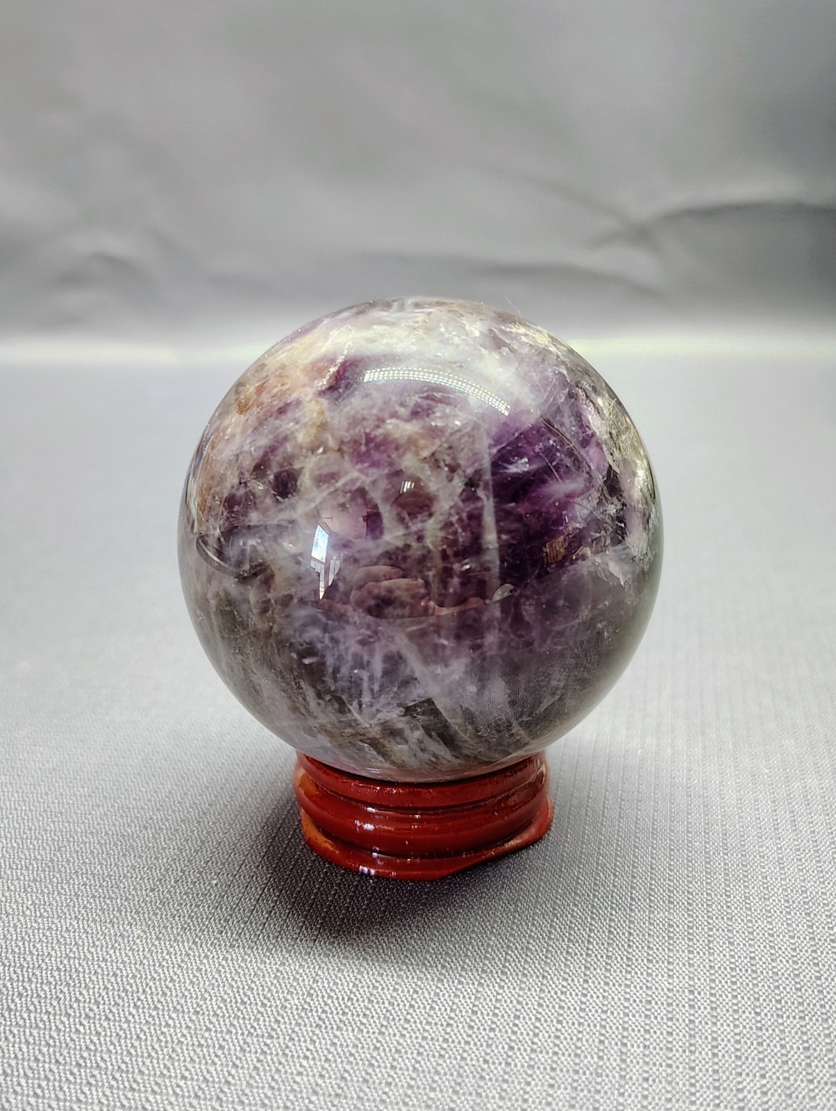300g Purple Amethyst or Lepidolite Crystal Sphere 65mm