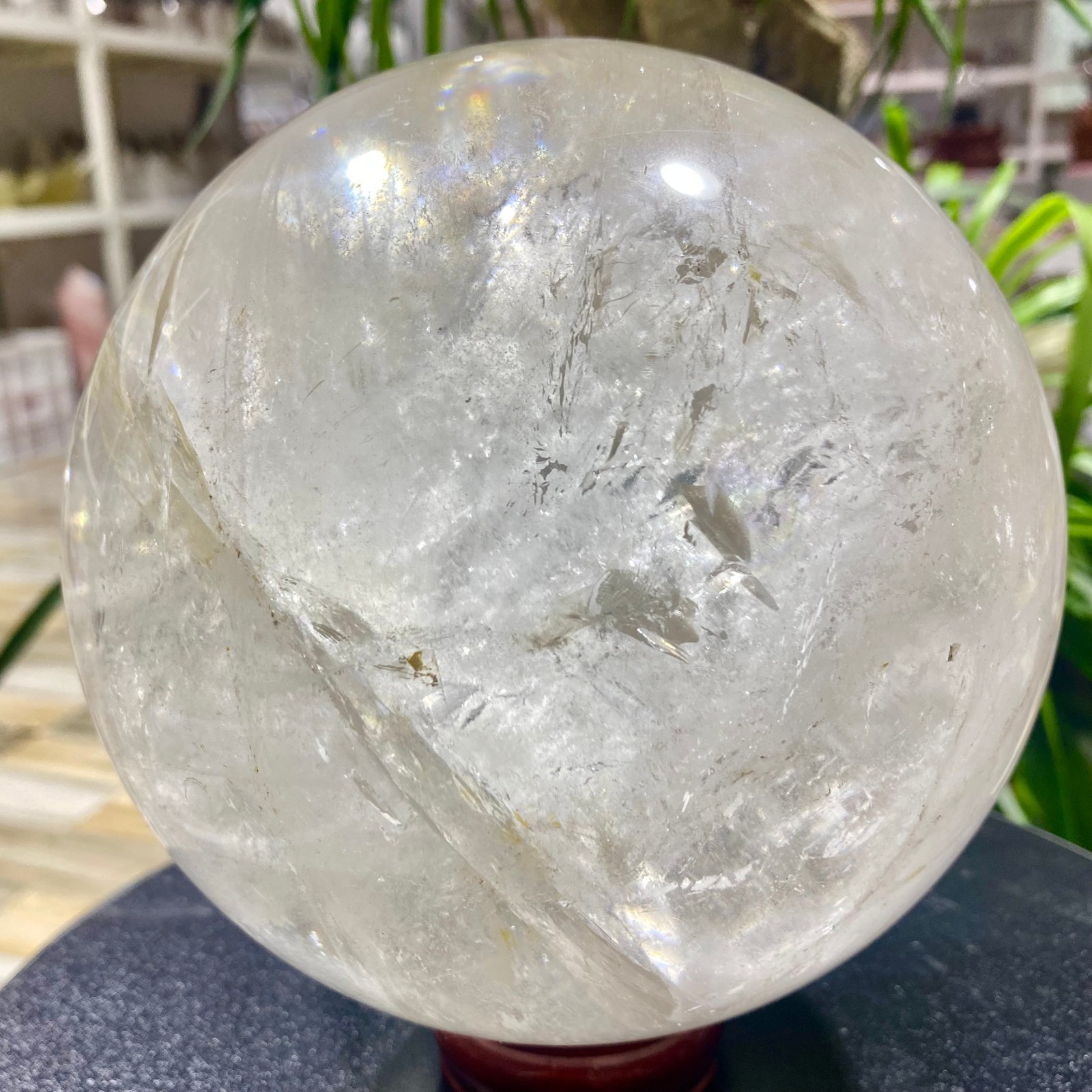 10.8LB white crystal transparent quartz crystal ball Reiki repair