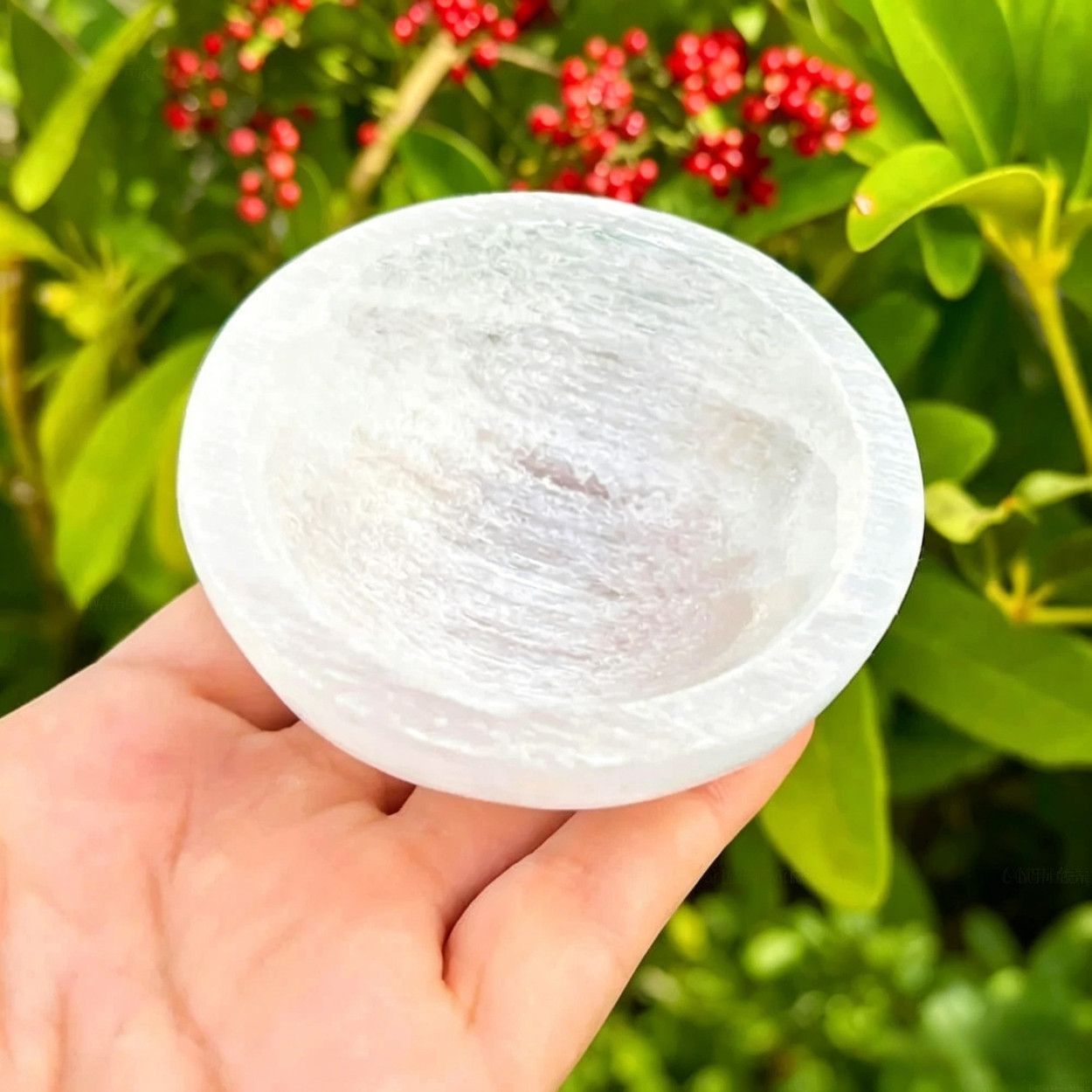 Natural Selenite Bowl Crystal 3″ Cleansing Charging Plate Reiki Healing Stone