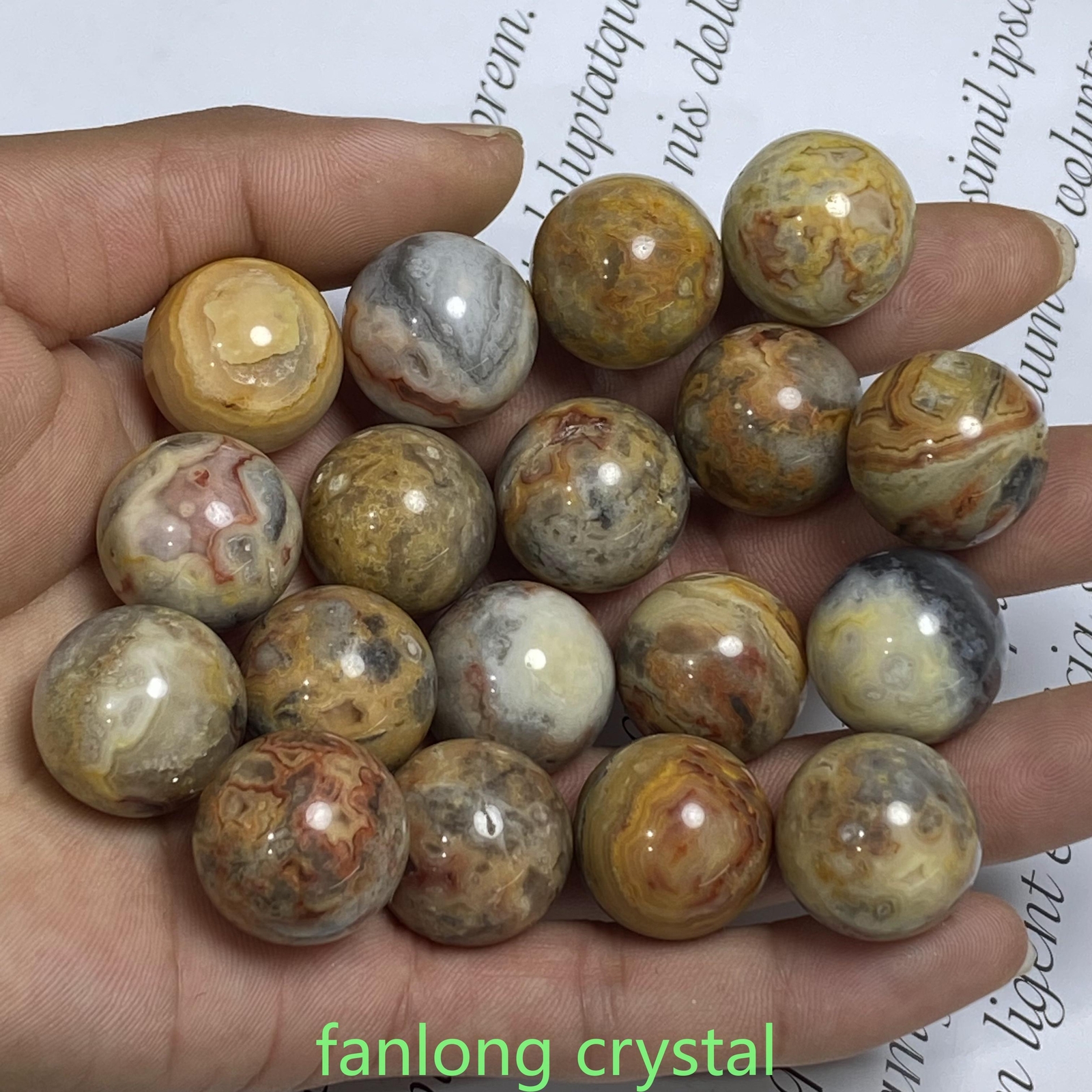 20pc Natural Crazy agate Ball Sphere Quartz Crystal Mineral Gem Healing 20mm