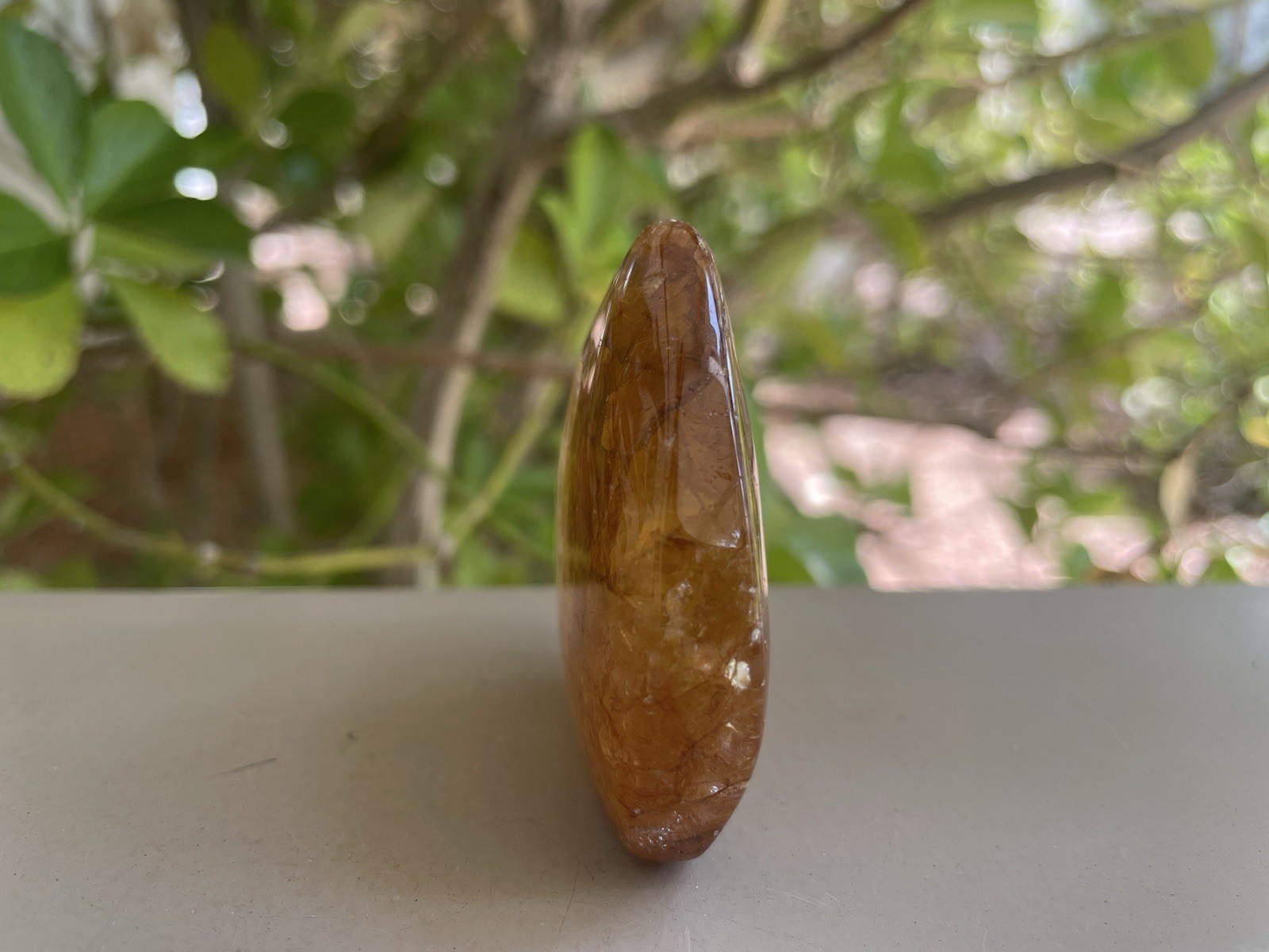 Fire Quartz Crystal/Gemstone Raindrop Freeform 60G 2″ x 2″