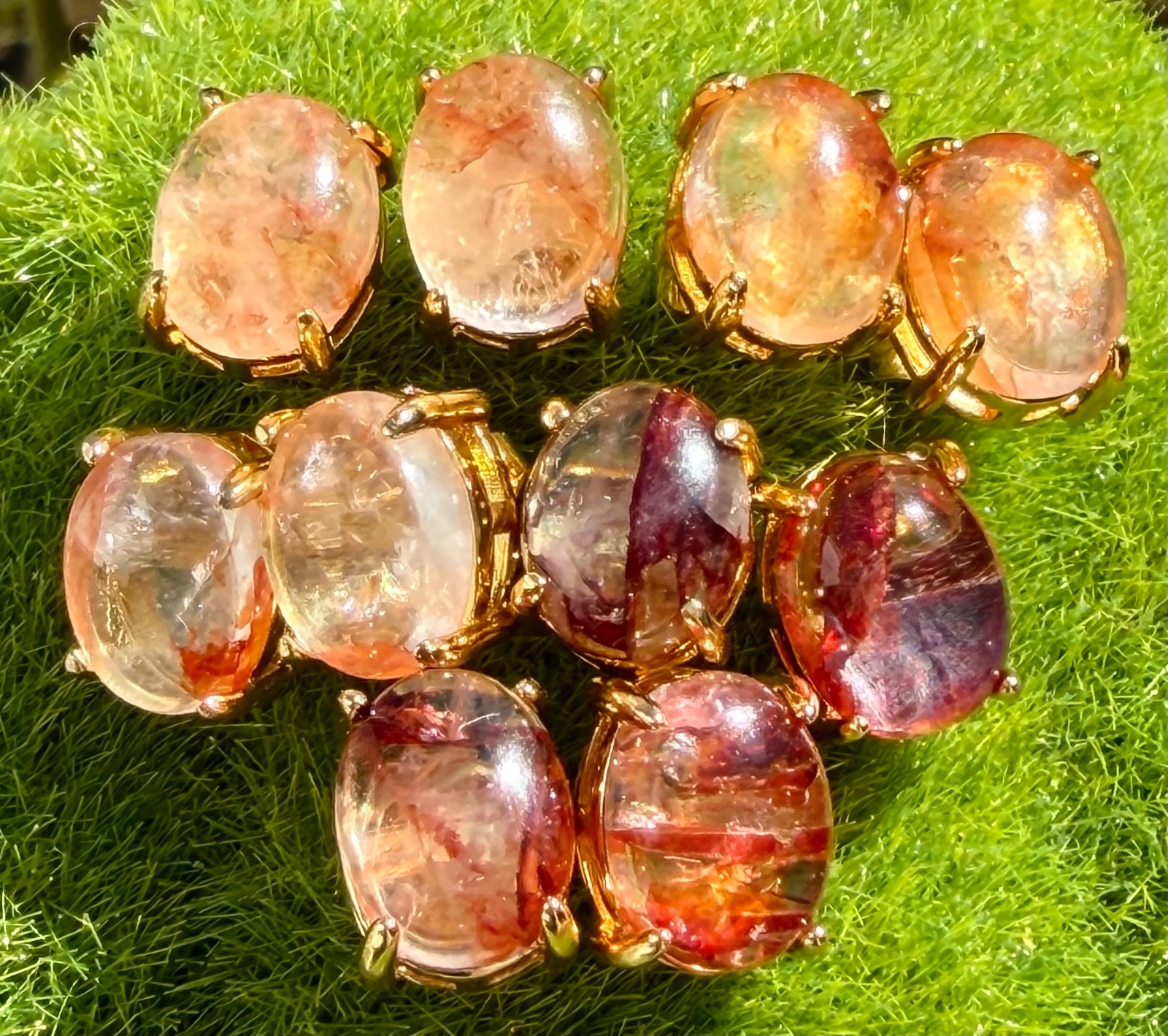 Wholesale 5 Pairs Natural Hematoid Stud Earring 8x10mm