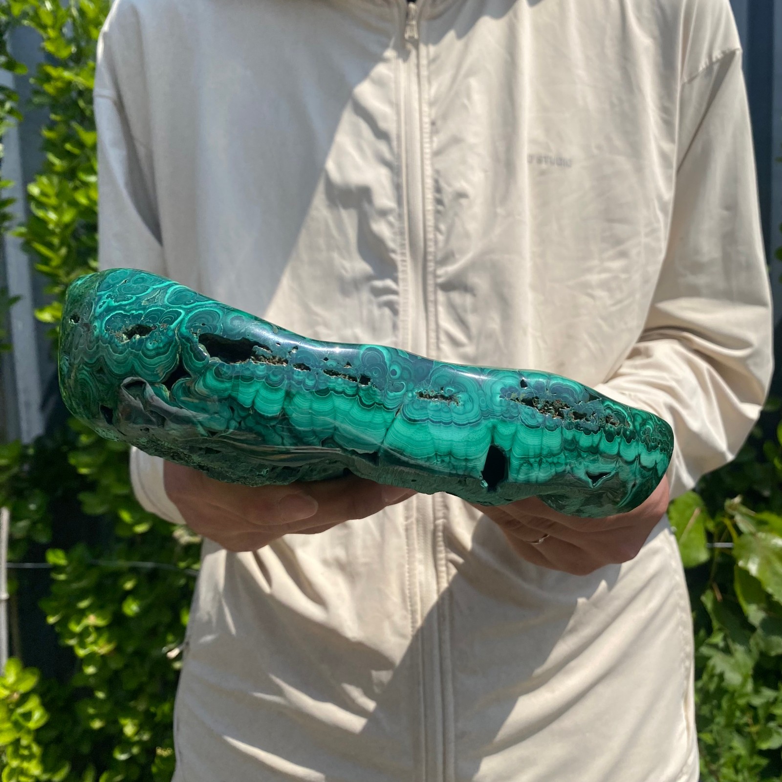 7.27LB Natural glossy Malachite transparent cluster rough mineral sample