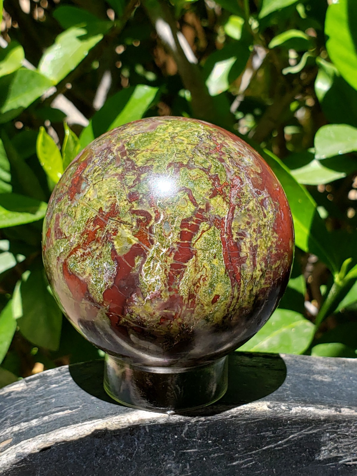 2.41″ Dragon’s Blood Stone Jasper Quartz Mineral Crystal Sphere Ball Orb, 371g