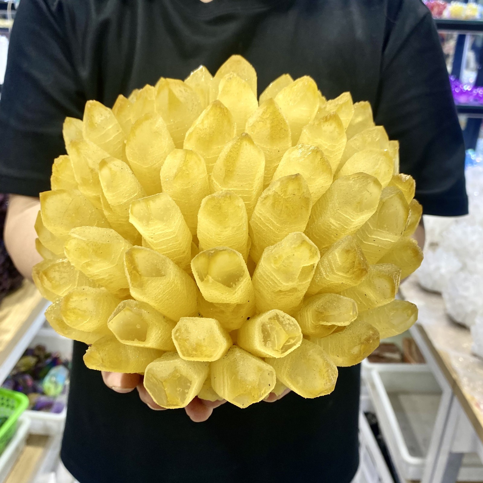 13.4LB Newly discovered yellow ghost quartz cluster mineral sample-