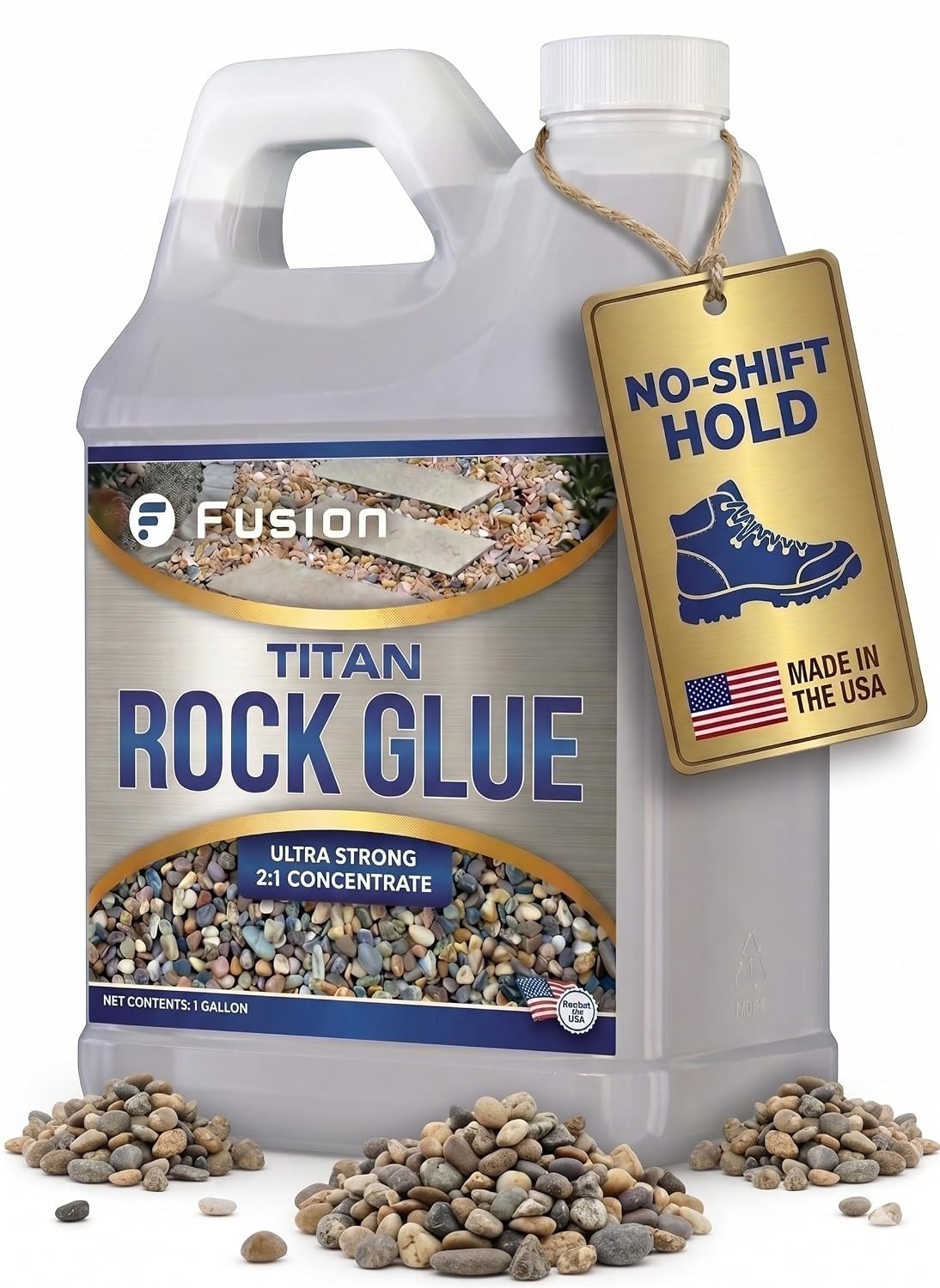 Titan Rock Glue for Landscaping – Stone Glue for Outside Rocks Small Pebbles