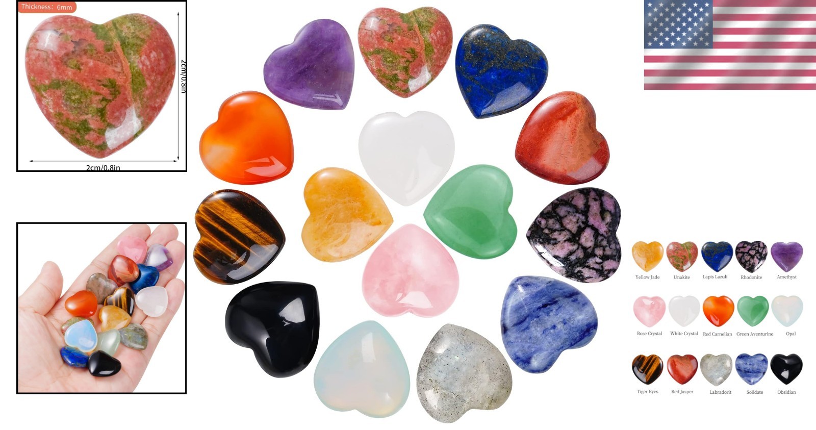 15 Heart-Shaped Healing Crystal Stones for Chakra Balancing and Anxiety Relief