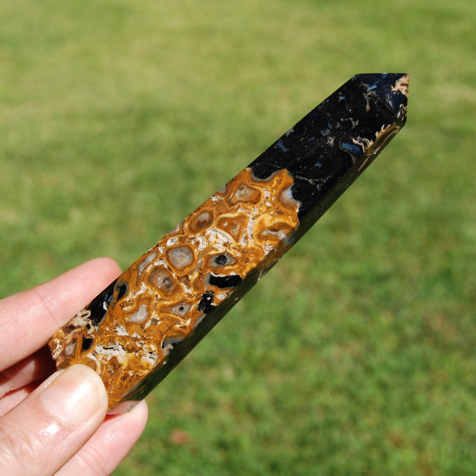 4.7″ Fossilized Palm Root Crystal Tower, Indonesia