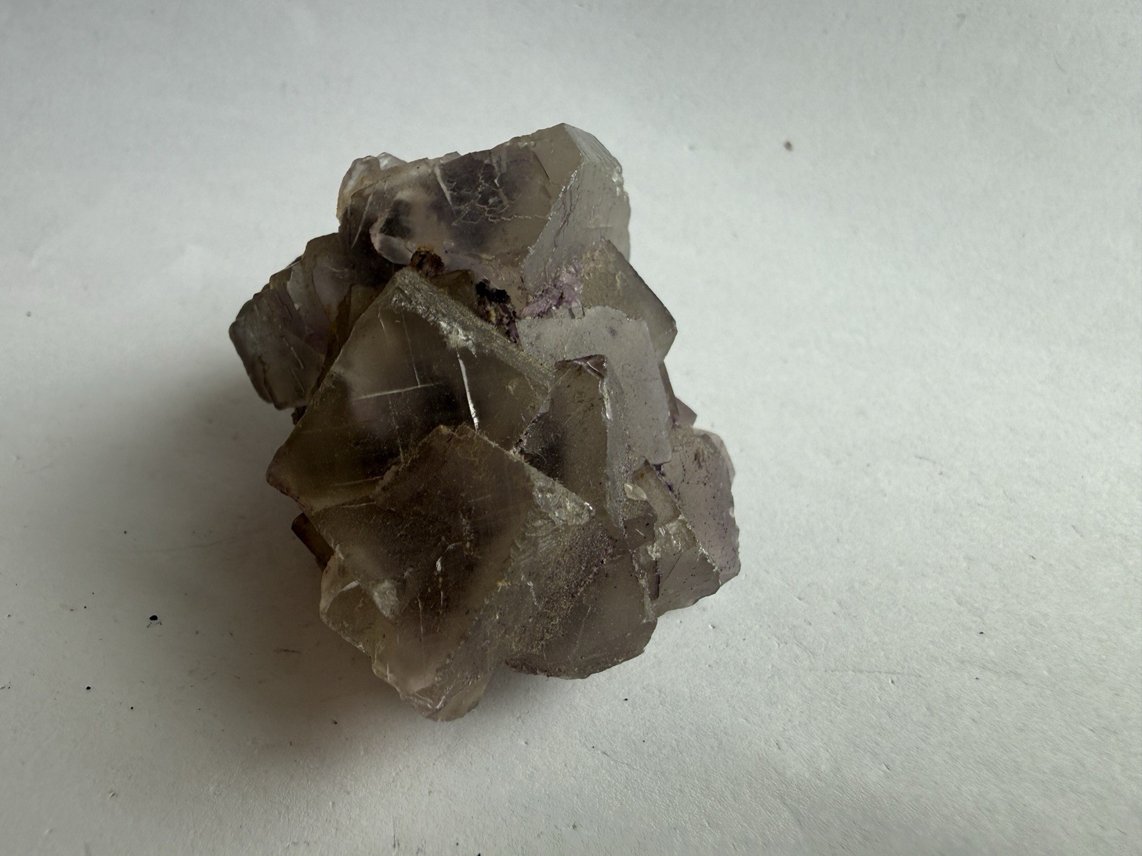 450g Transparent Light Purple Cubic Fluorite Crystal Cluster Mineral Specimen
