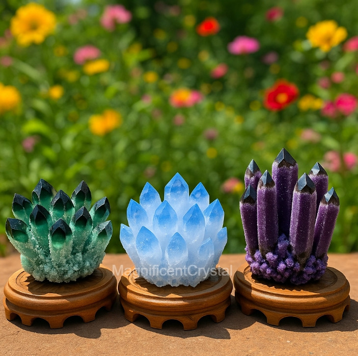 3PCS/Set Bestseller2025 Crystal Cluster Natural Rough Geode Reiki Quartz Display
