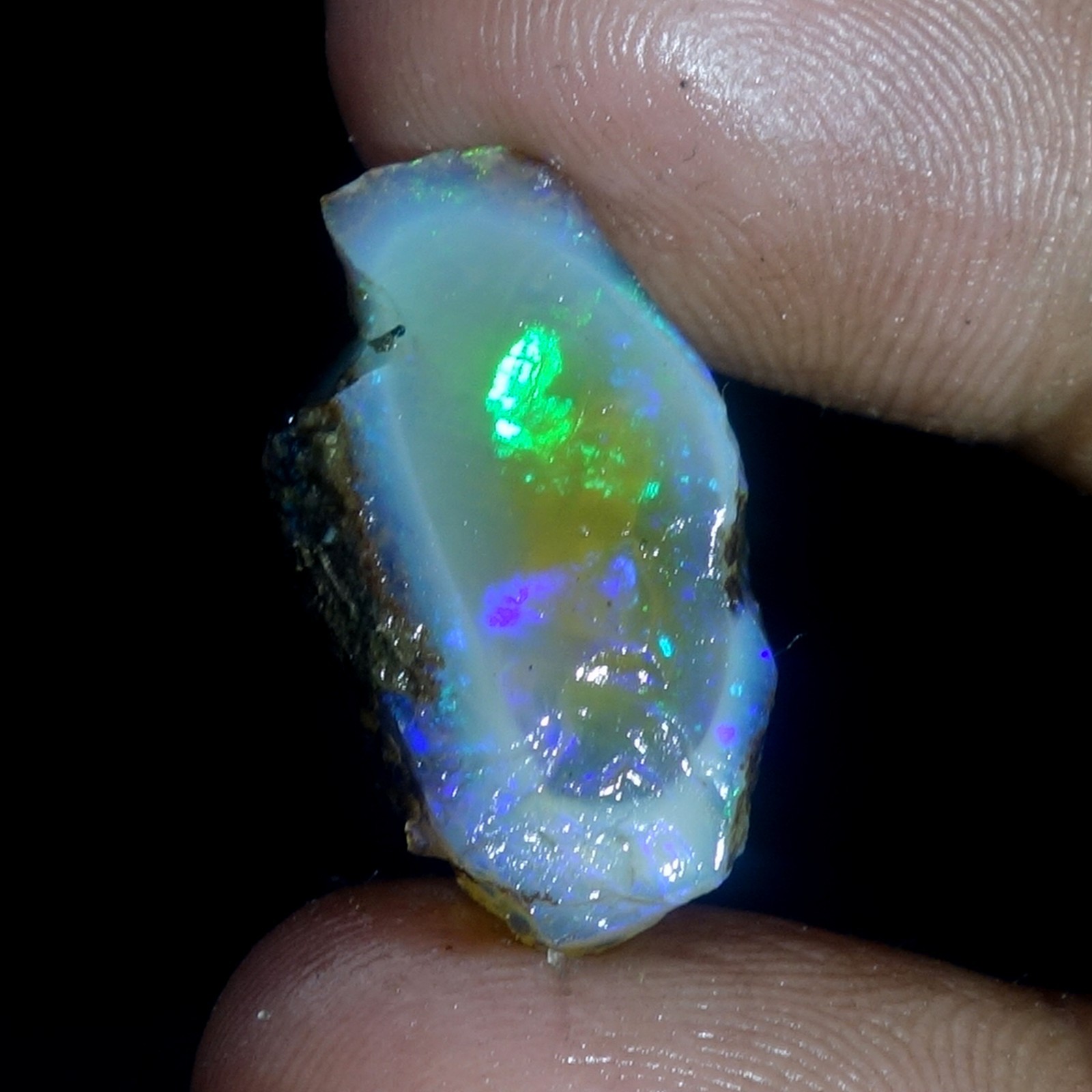 AA+ Ethiopian Oli Opal Rough Entreated Welo Opal Multi Fire Color Flash 11.60Cts